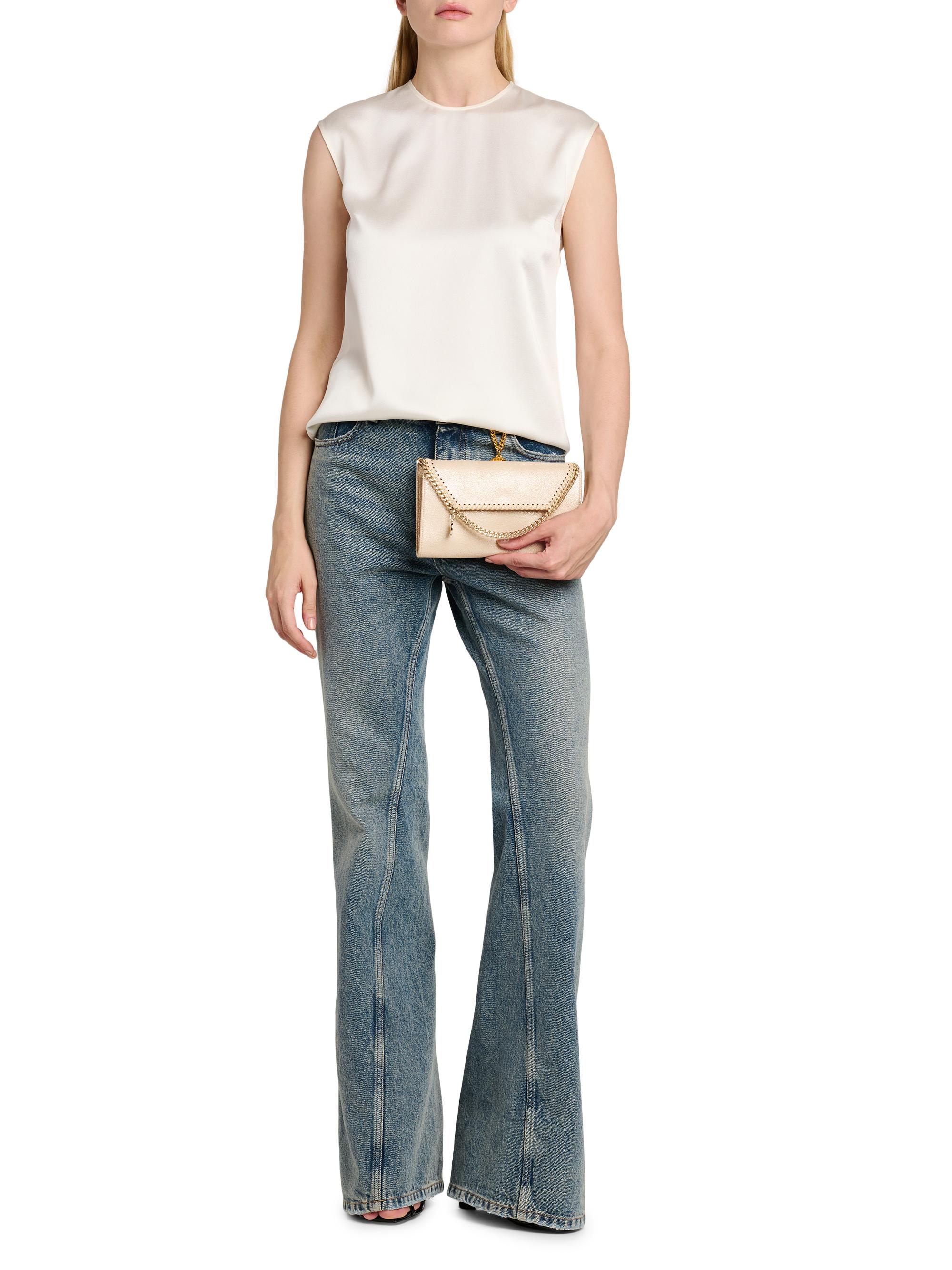 Stella McCartney Falabella Eco Shiny Dotted Chamois Chain Wallet