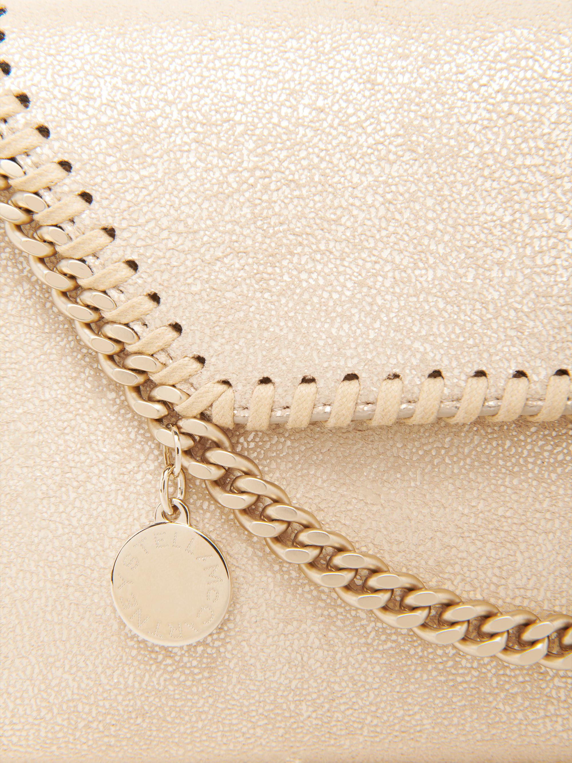 Stella McCartney Falabella Eco Shiny Dotted Chamois Chain Wallet
