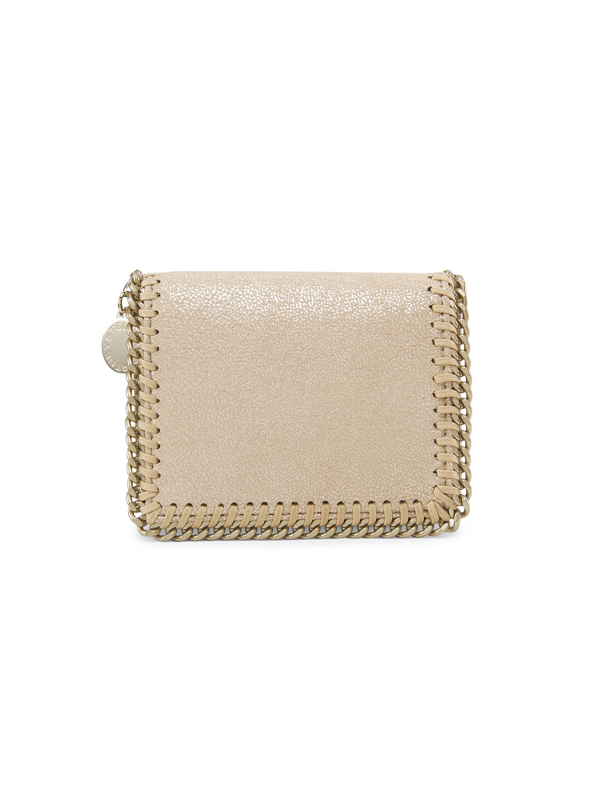 Stella McCartney Women's Falabella Shiny Chain-Trim Bifold Wallet - Gold