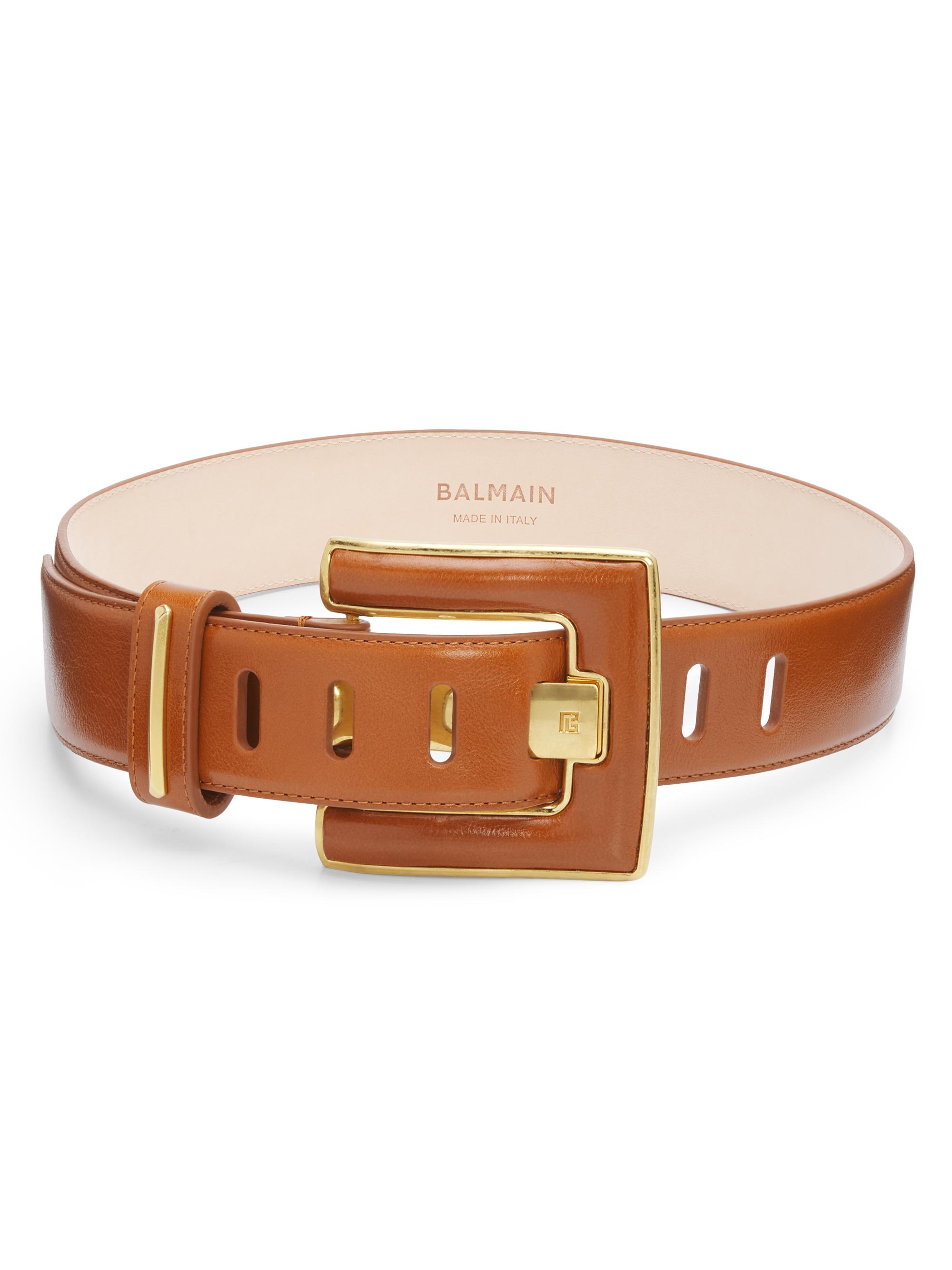 Balmain Women's Anthem Leather Belt - Caramel
