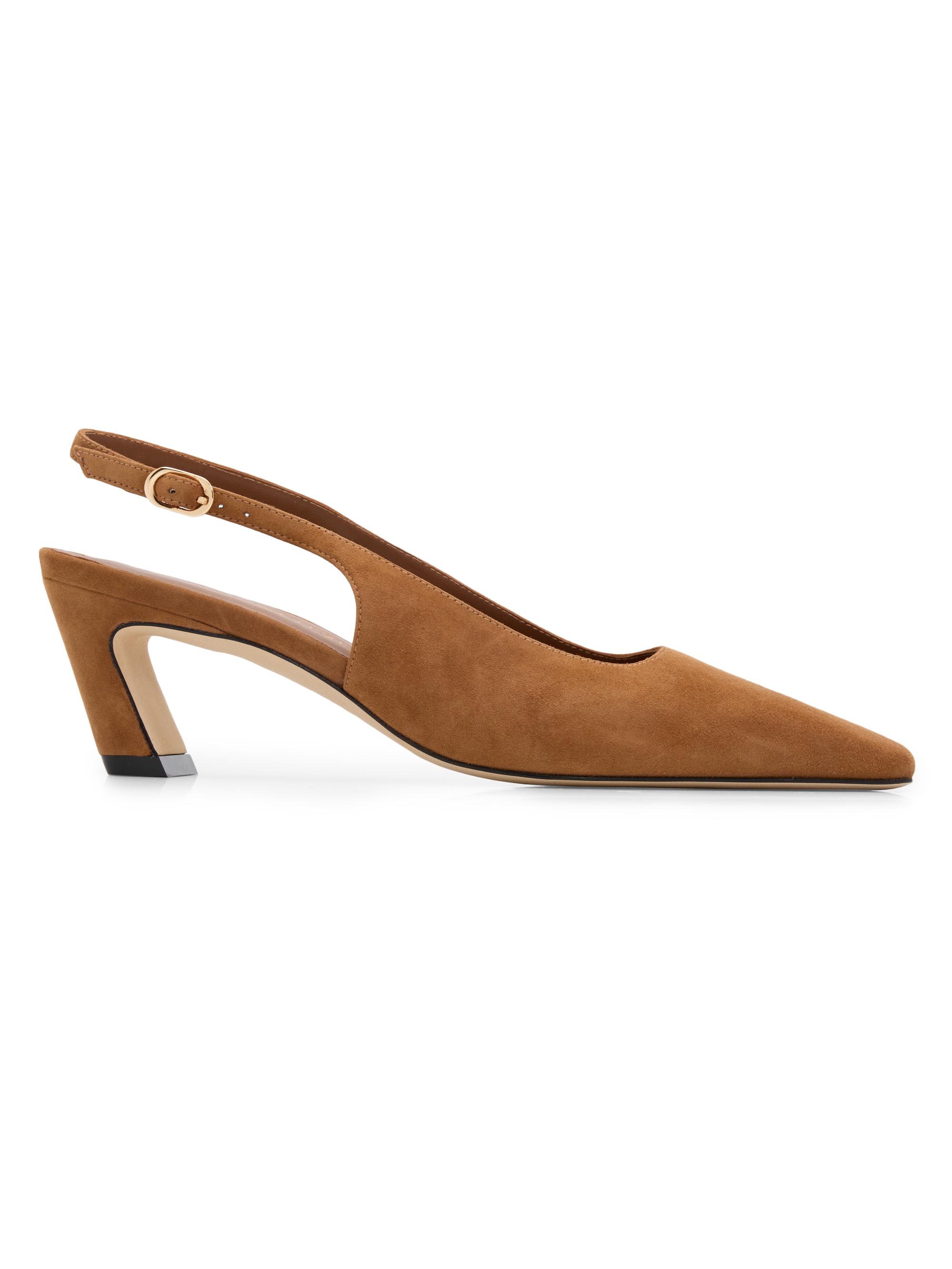 Stuart Weitzman Women's Stassi 50MM Suede Slingback Pumps - Toasted Almond