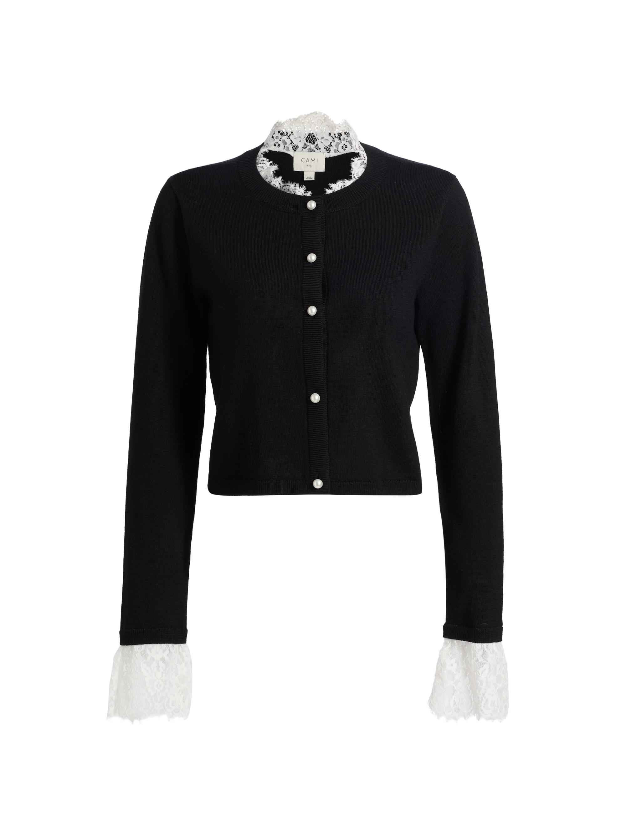 トップス LACY CAMI AND CARDIGAN Cami NYC Eliana Merino Wool & Lace Cardigan | Saks Fifth Avenue