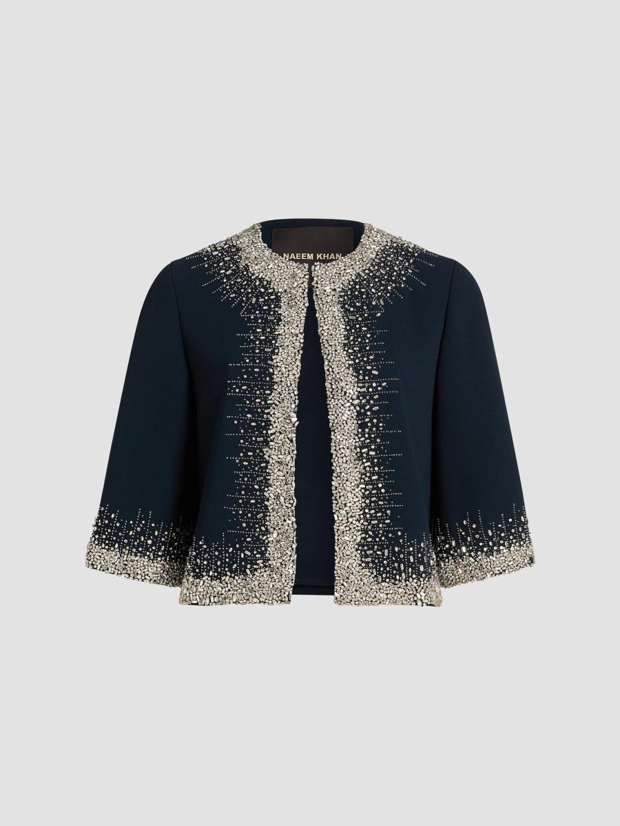 Naeem Khan Women's Crystal Embellished Jacket In Navy And Silver