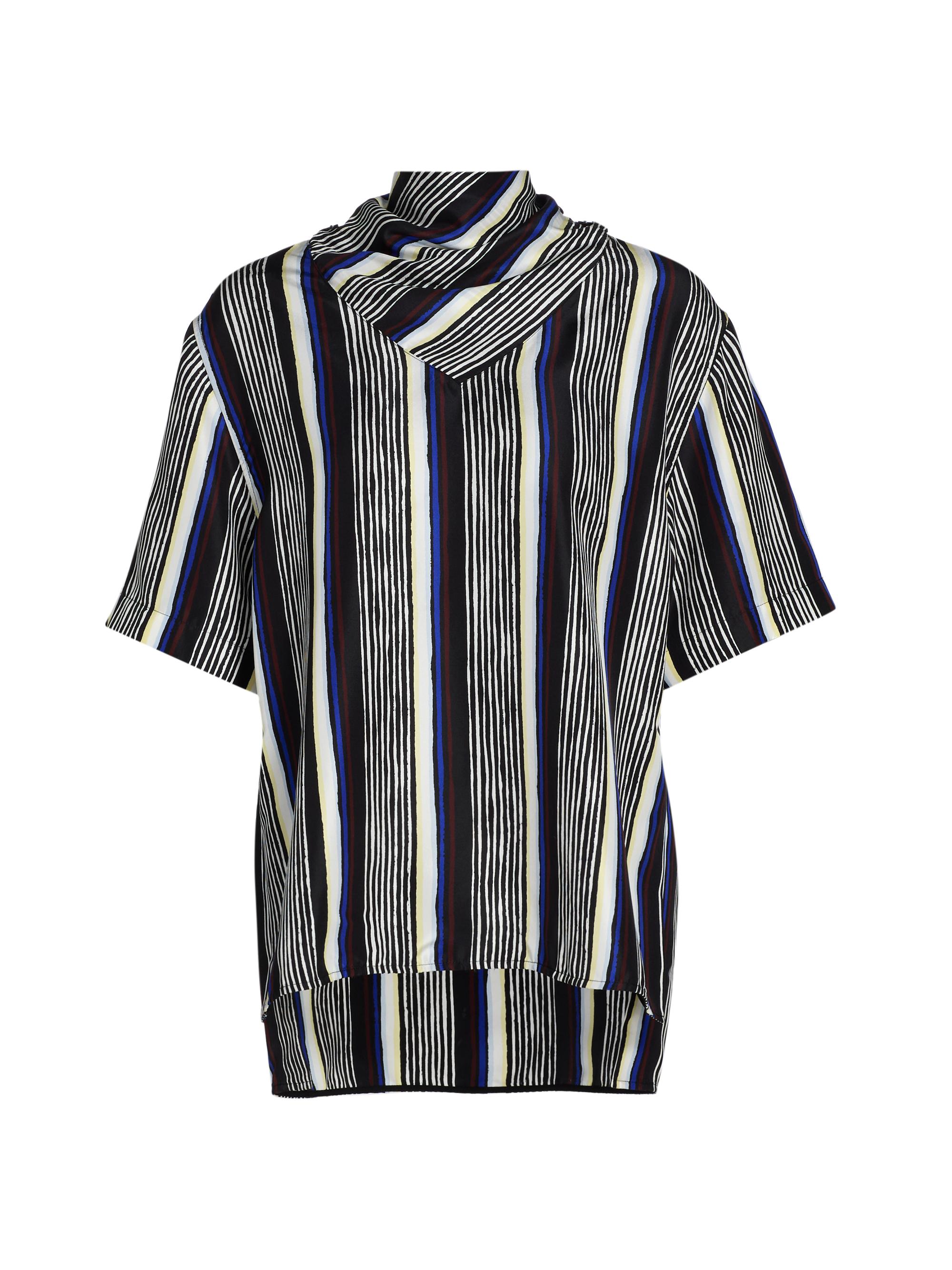 Proenza Schouler Women's Amira Striped Silk Top - Black Multi
