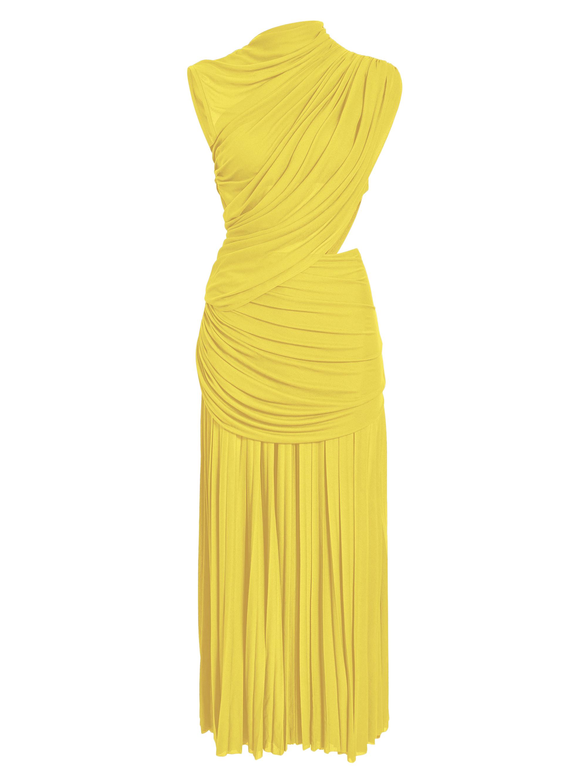 Proenza Schouler Women's Irma Draped Jersey Maxi Dress - Yellow
