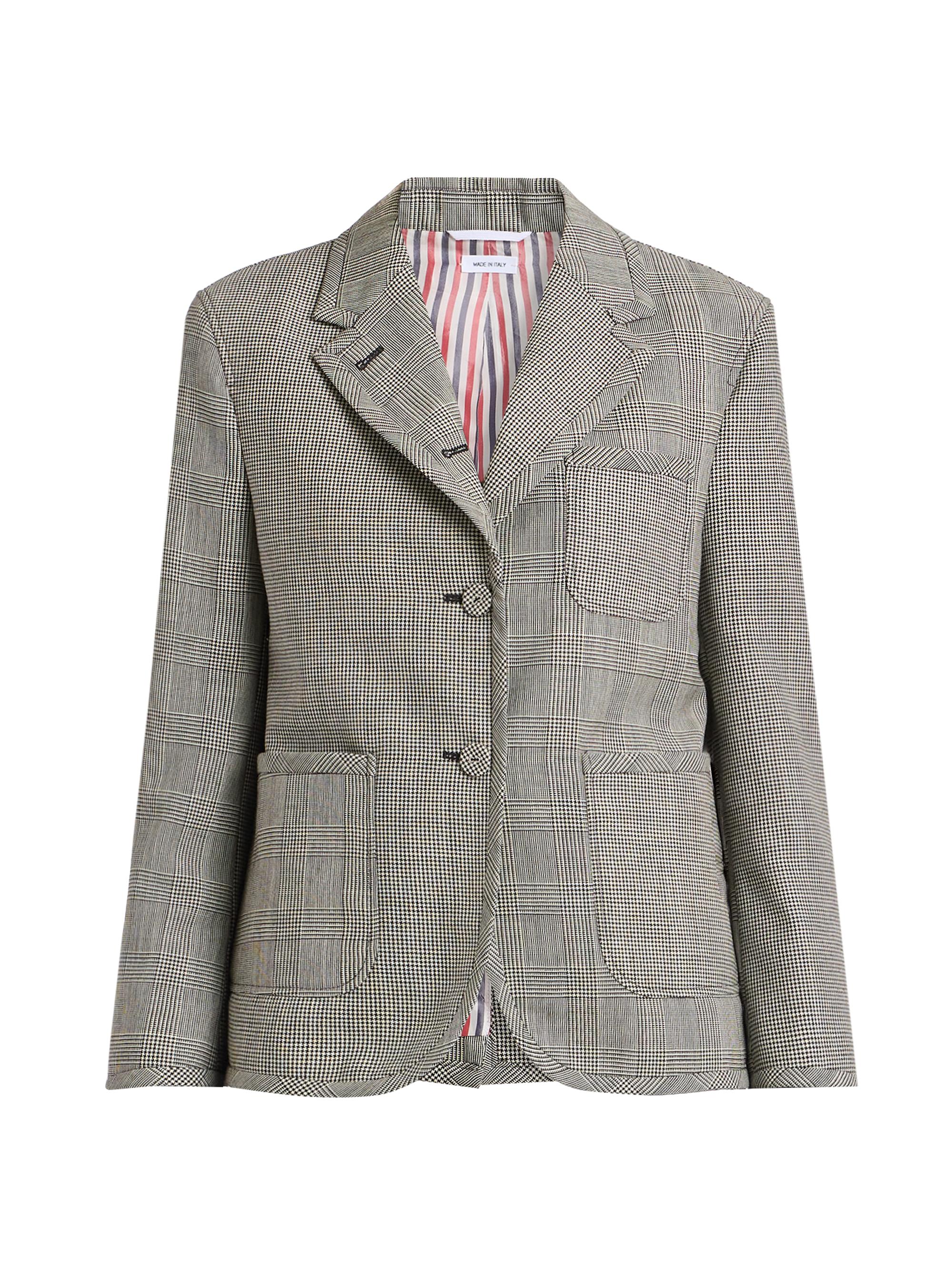 Thom Browne Women's Prince of Wales Check Wool Sport Coat - Black White