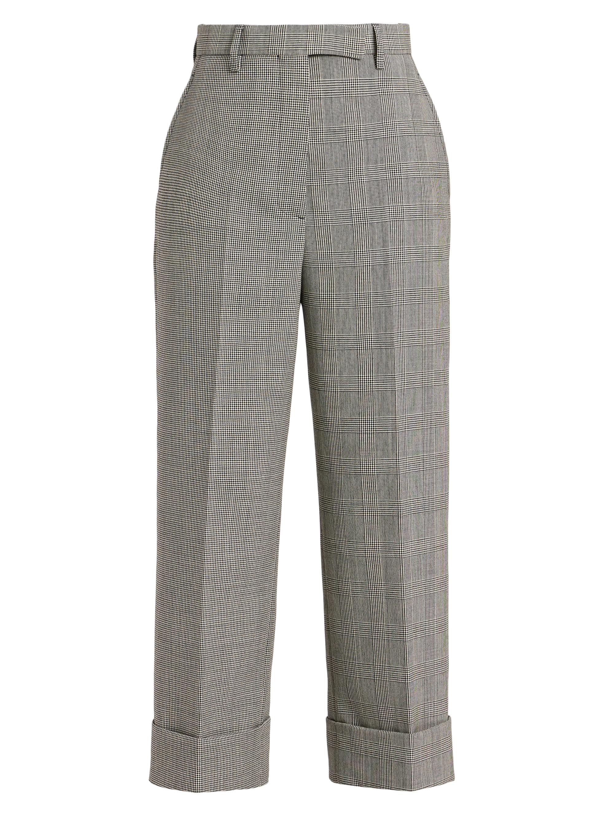 Thom Browne Women's Prince Of Wales Check Wool Straight-Leg Trousers - Black White