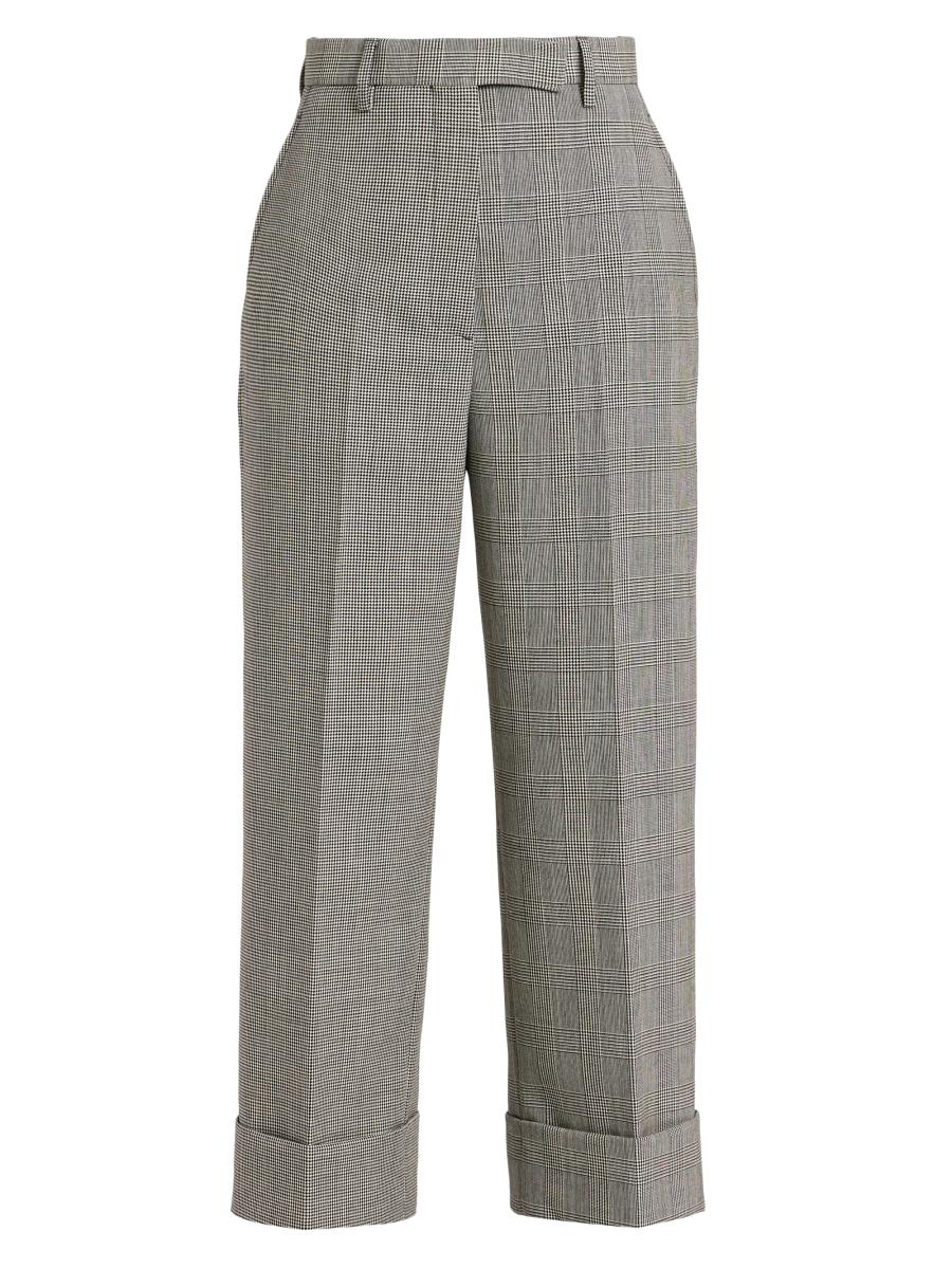 Thom Browne Women's Prince Of Wales Check Wool Straight-leg Trousers In Multi