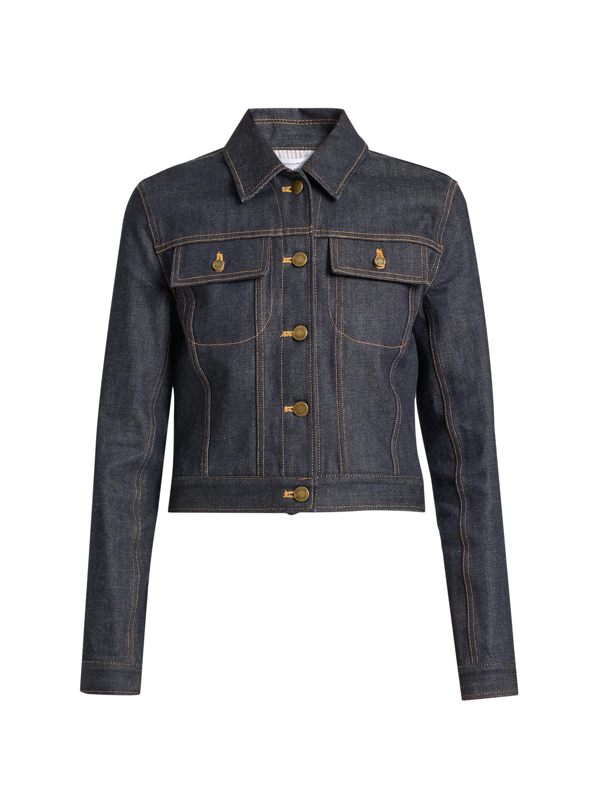 Thom Browne Women's Cropped Denim Jacket - Navy