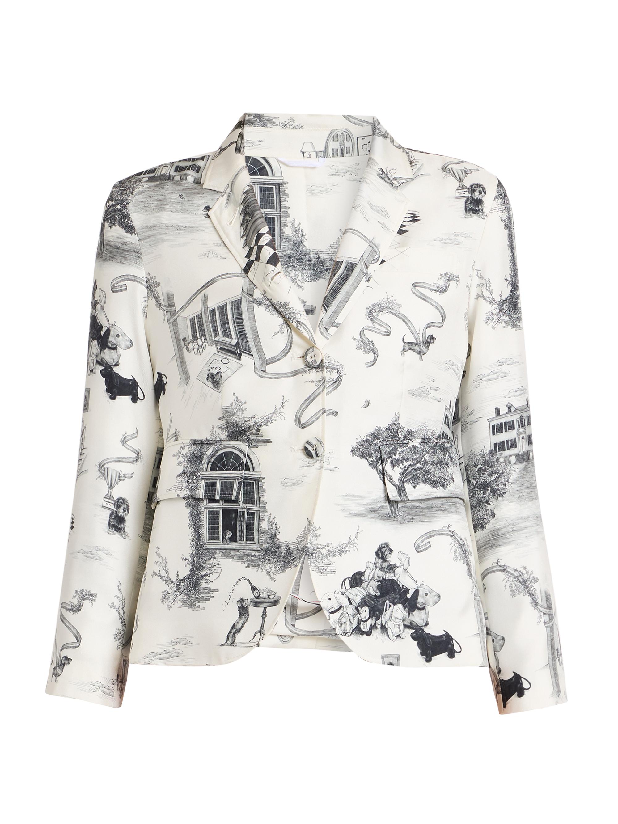 Thom Browne Women's Hector Toile Silk Twill Sport Coat - Black White