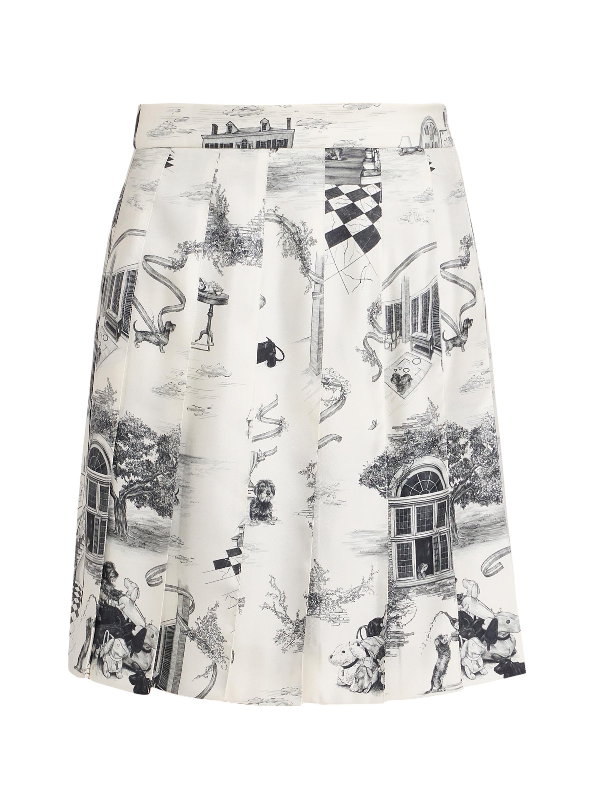 Thom Browne Women's Toile Silk Twill Skirt - Black White