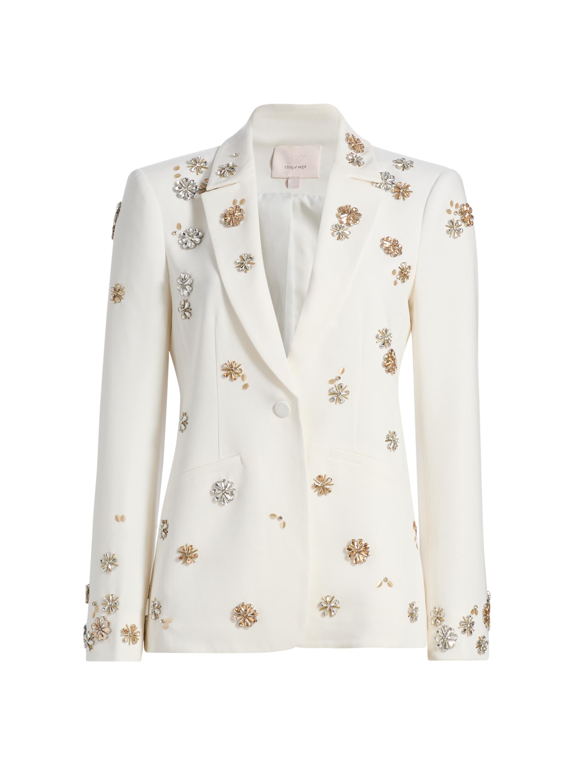 Cinq à Sept Women's Karlie Tumbling Flowers Embellished Blazer -