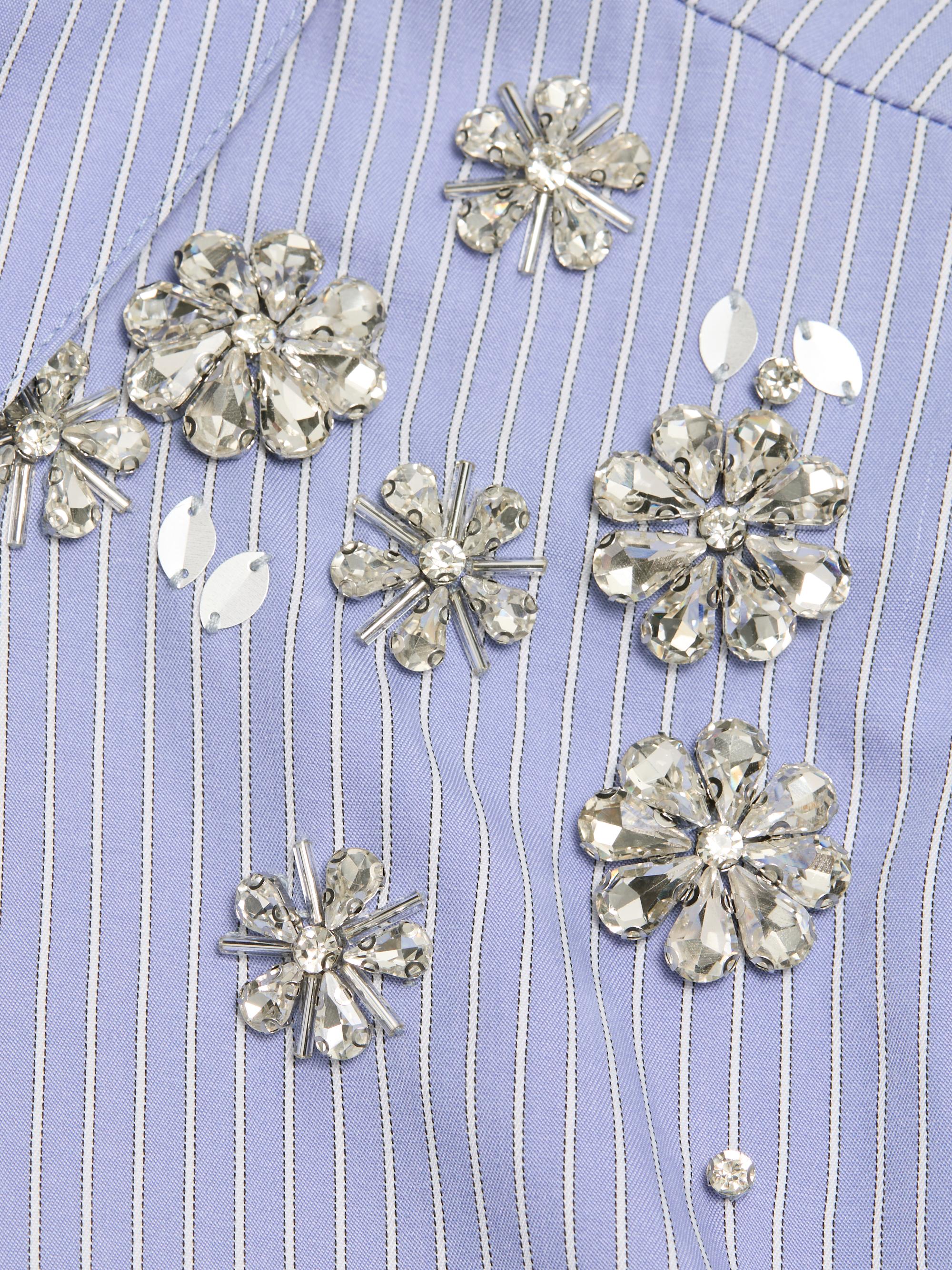 Cinq à Sept Lola Crystal-Embellished Striped Shirt | Saks Fifth Avenue