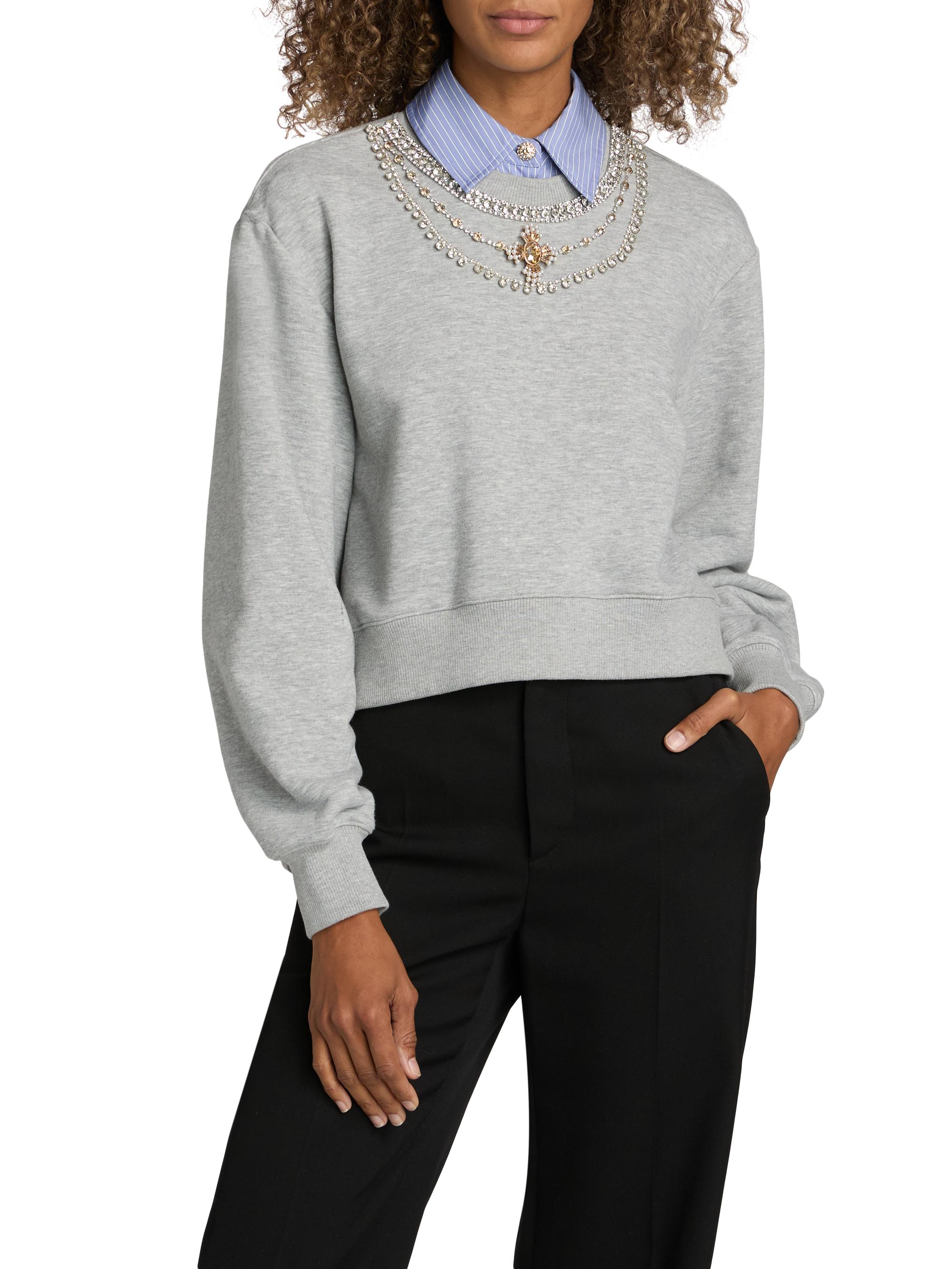 Cinq à Sept Lavina Mixed-Media Pullover Sweater | Saks Fifth Avenue