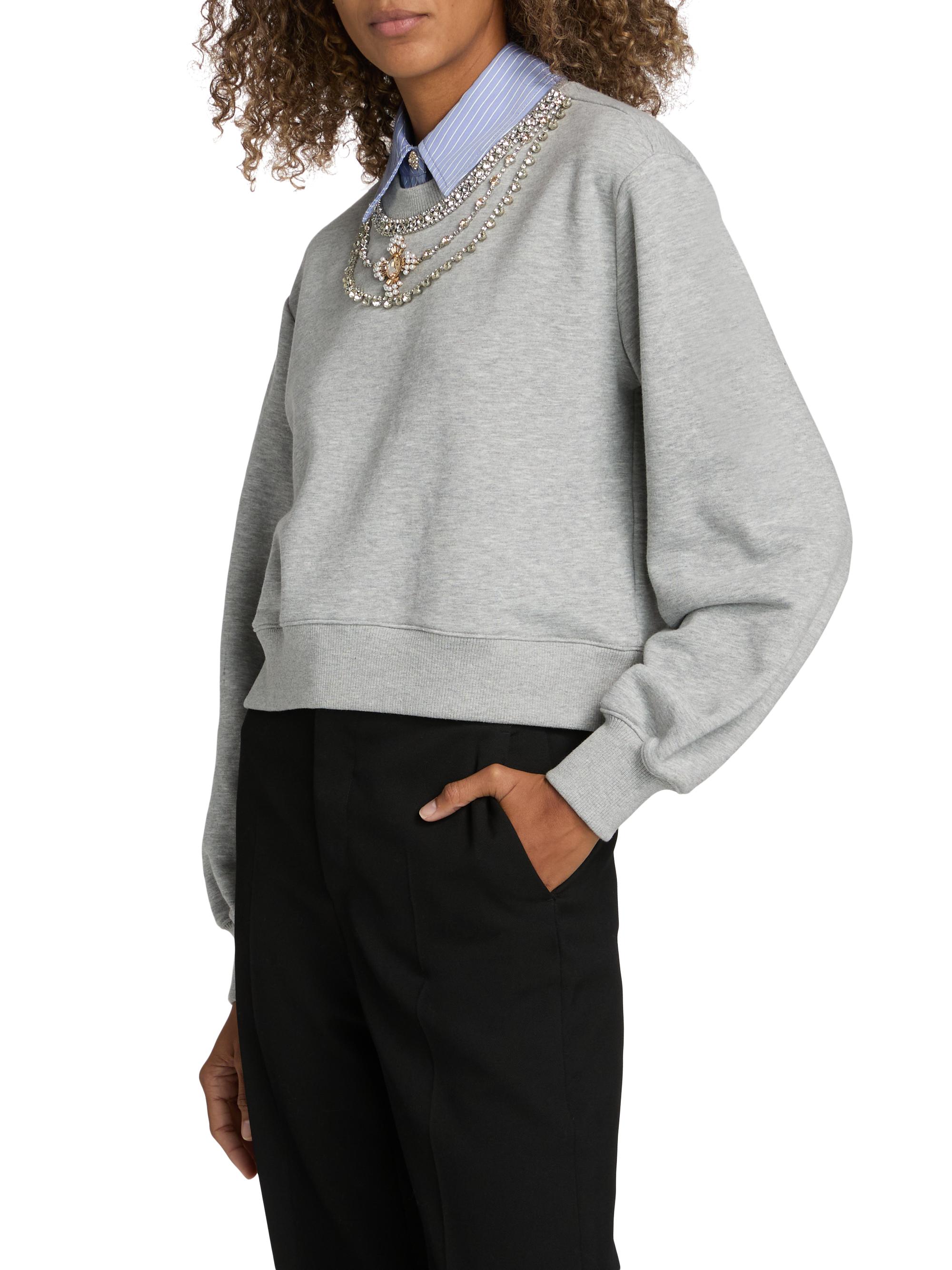 Cinq à Sept Lavina Mixed-Media Pullover Sweater | Saks Fifth Avenue
