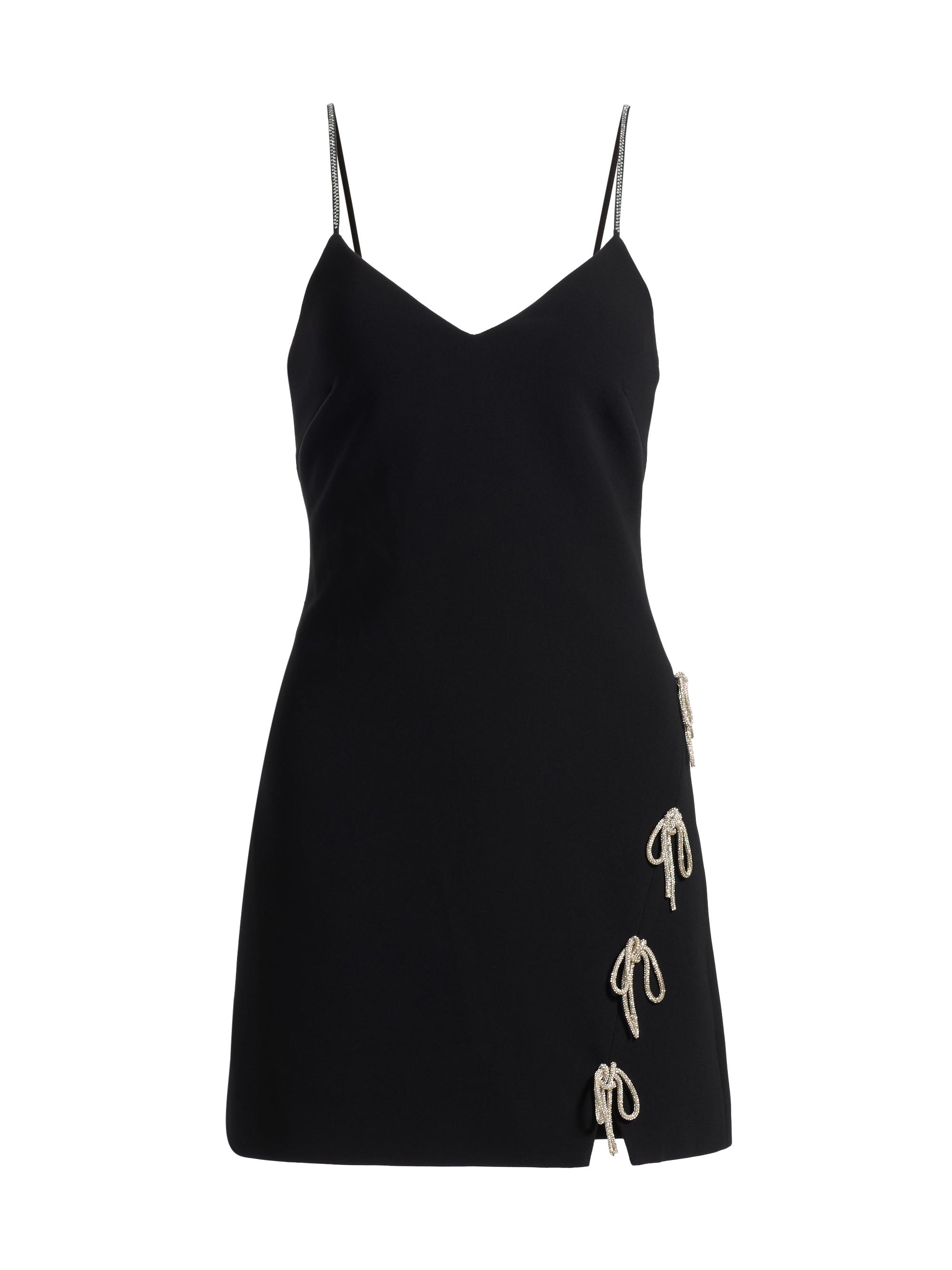 Cinq à Sept Women's Rella Corded Rhinestone Bow Minidress - Black