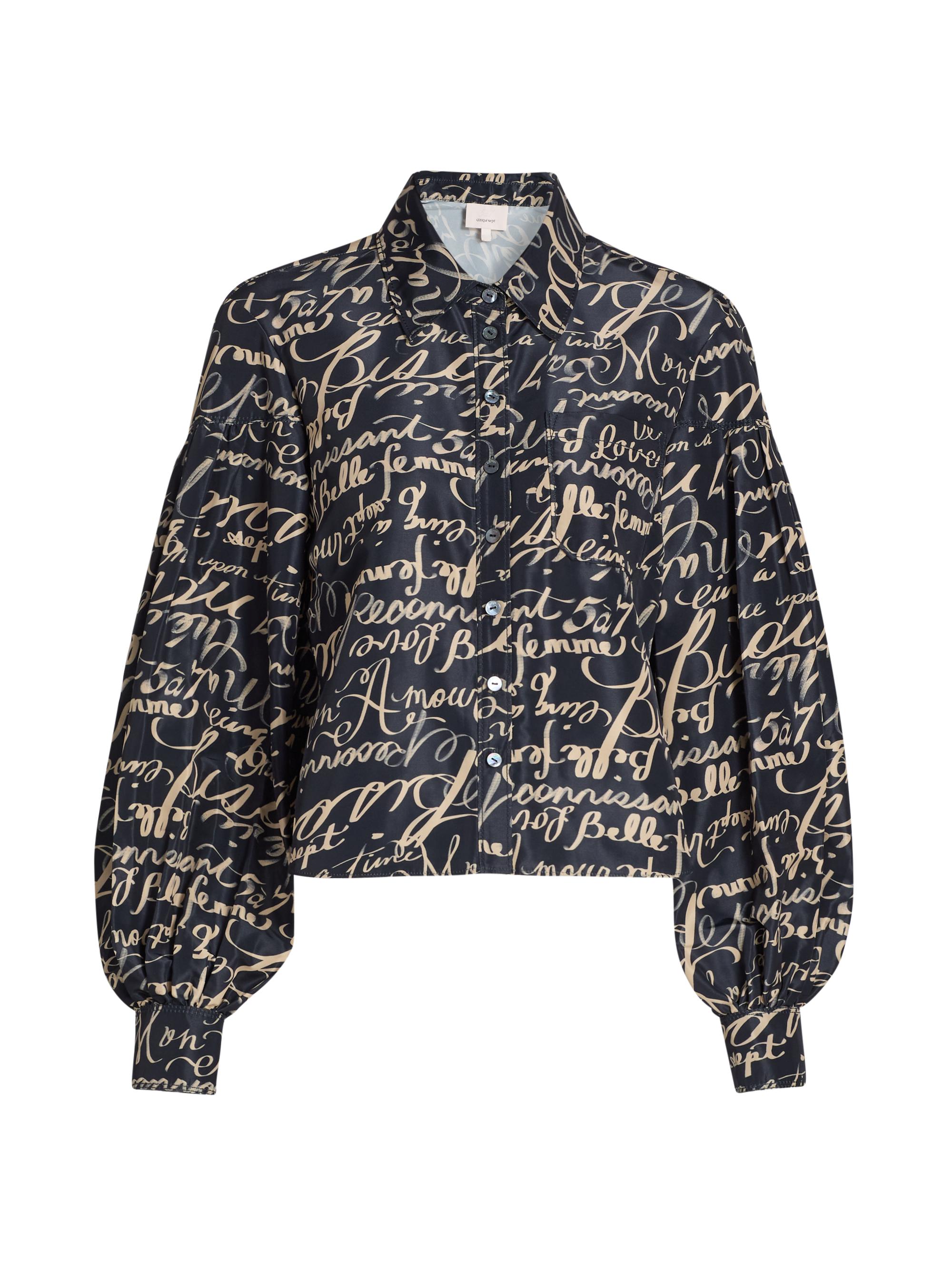 Cinq à Sept Women's Marceline Love Journal Top - Black Khaki