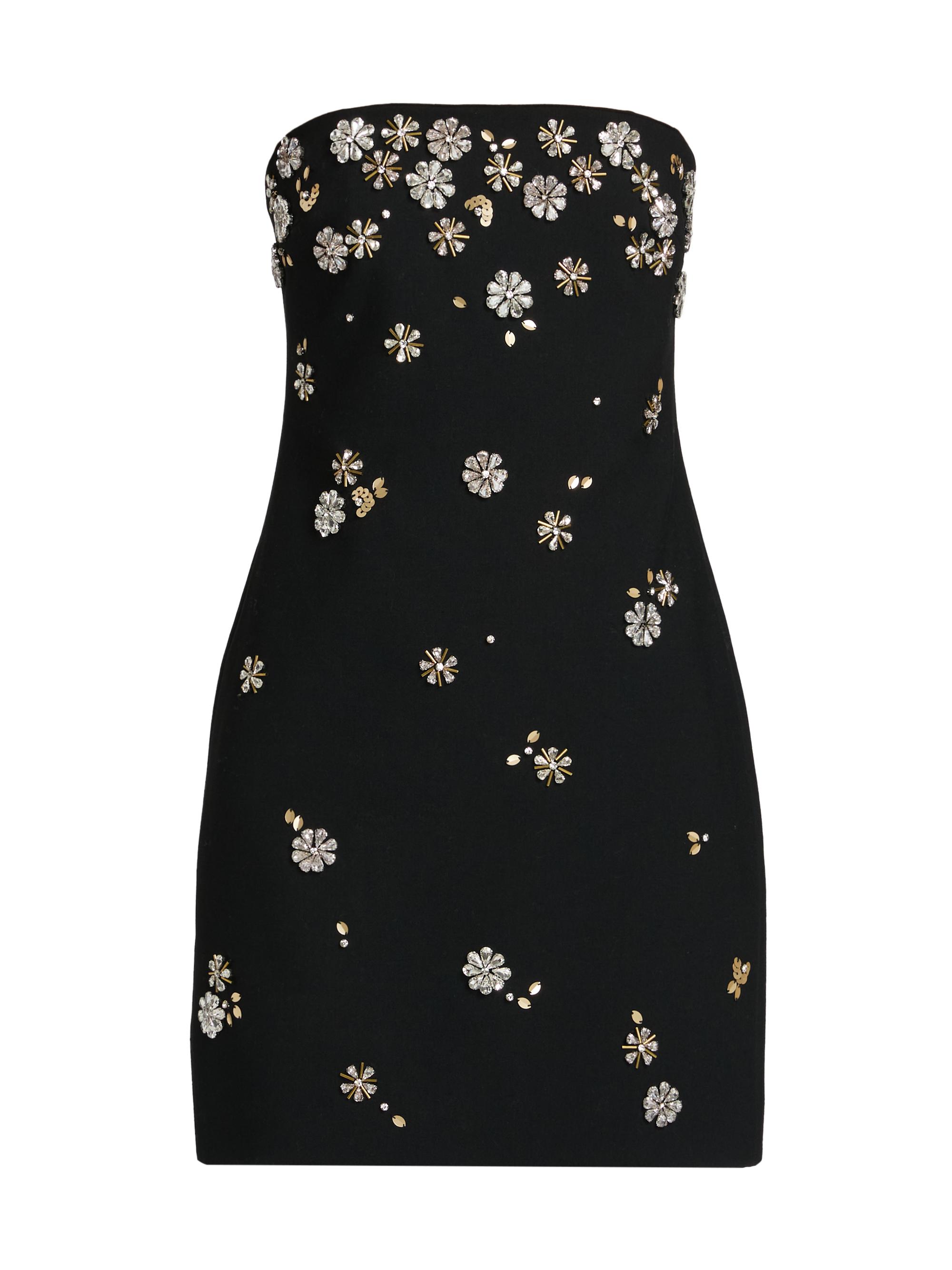 Cinq à Sept Women's Samia Tumbling Flowers Strapless Minidress - Black
