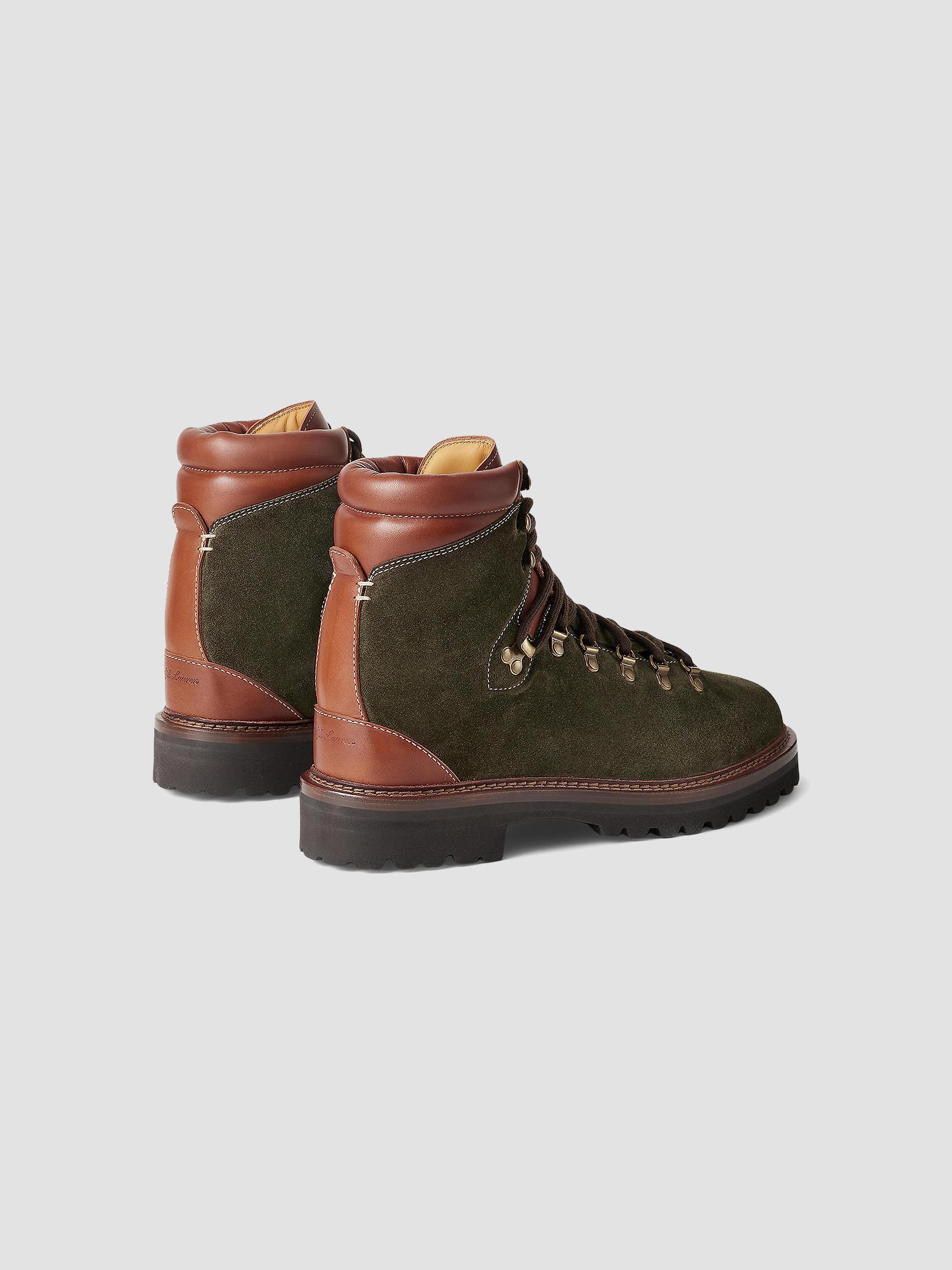 Ralph Lauren Purple Label Cortina Suede Hiking-Style Ankle Boots