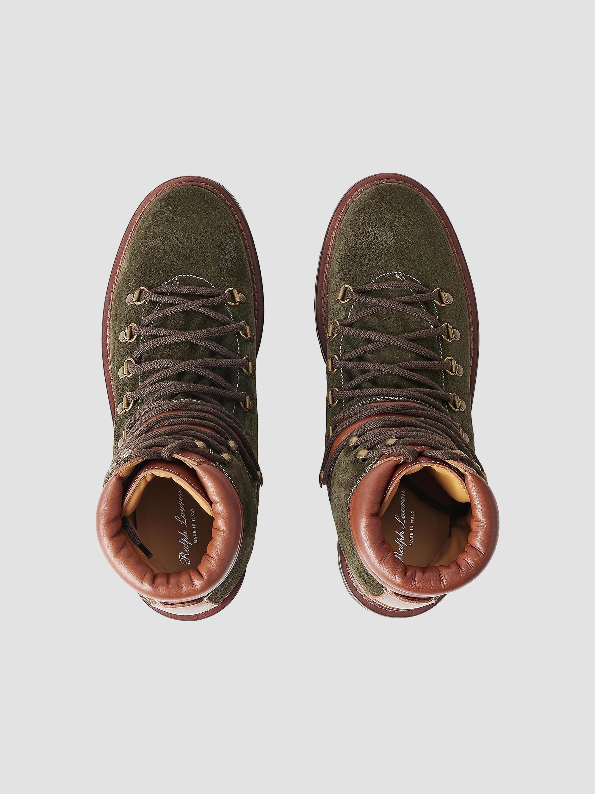 Ralph Lauren Purple Label Cortina Suede Hiking-Style Ankle Boots