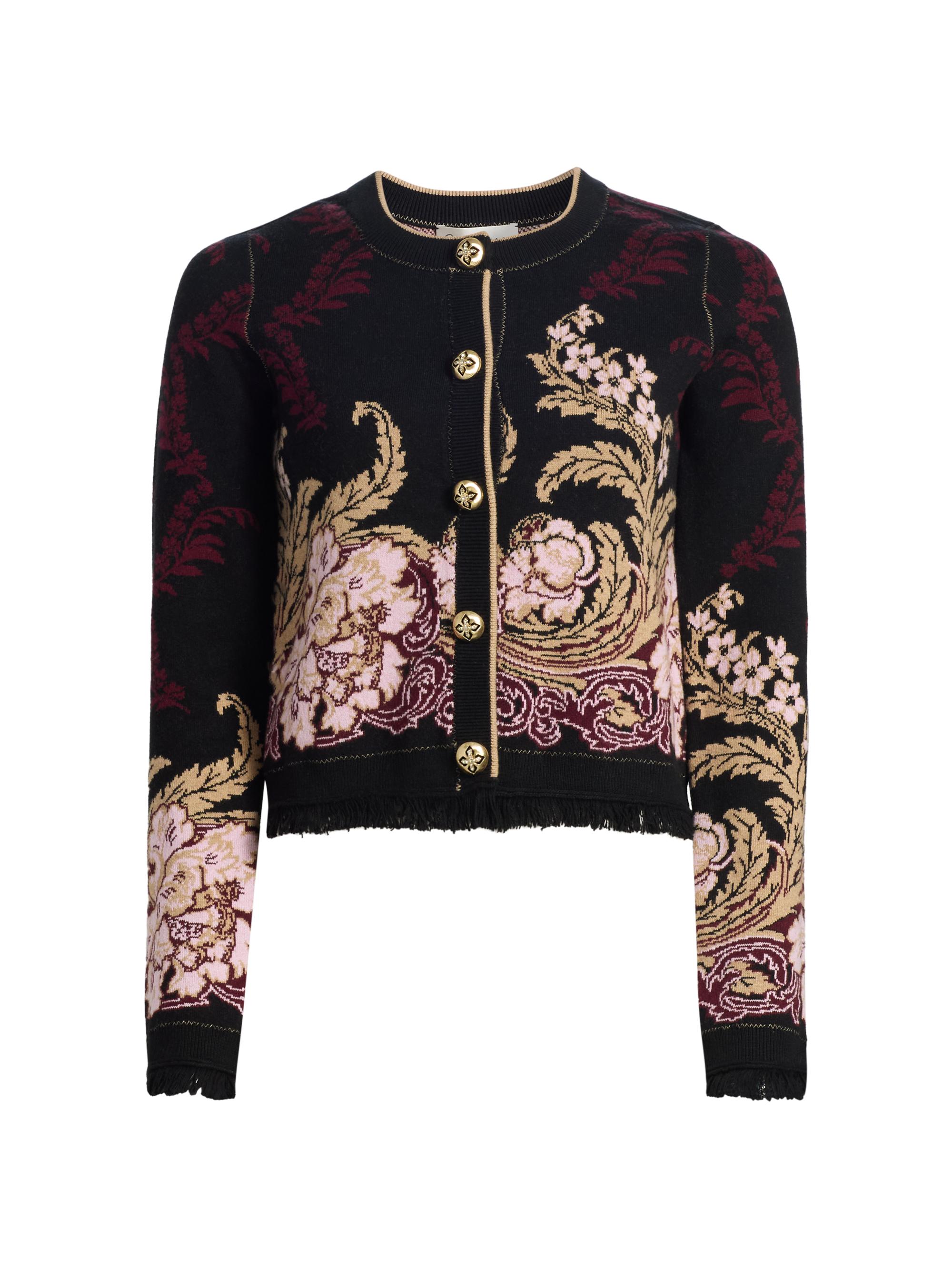 Cara Cara Women's Livi Wool-Cotton Jacquard Jacket - Nouvea Black