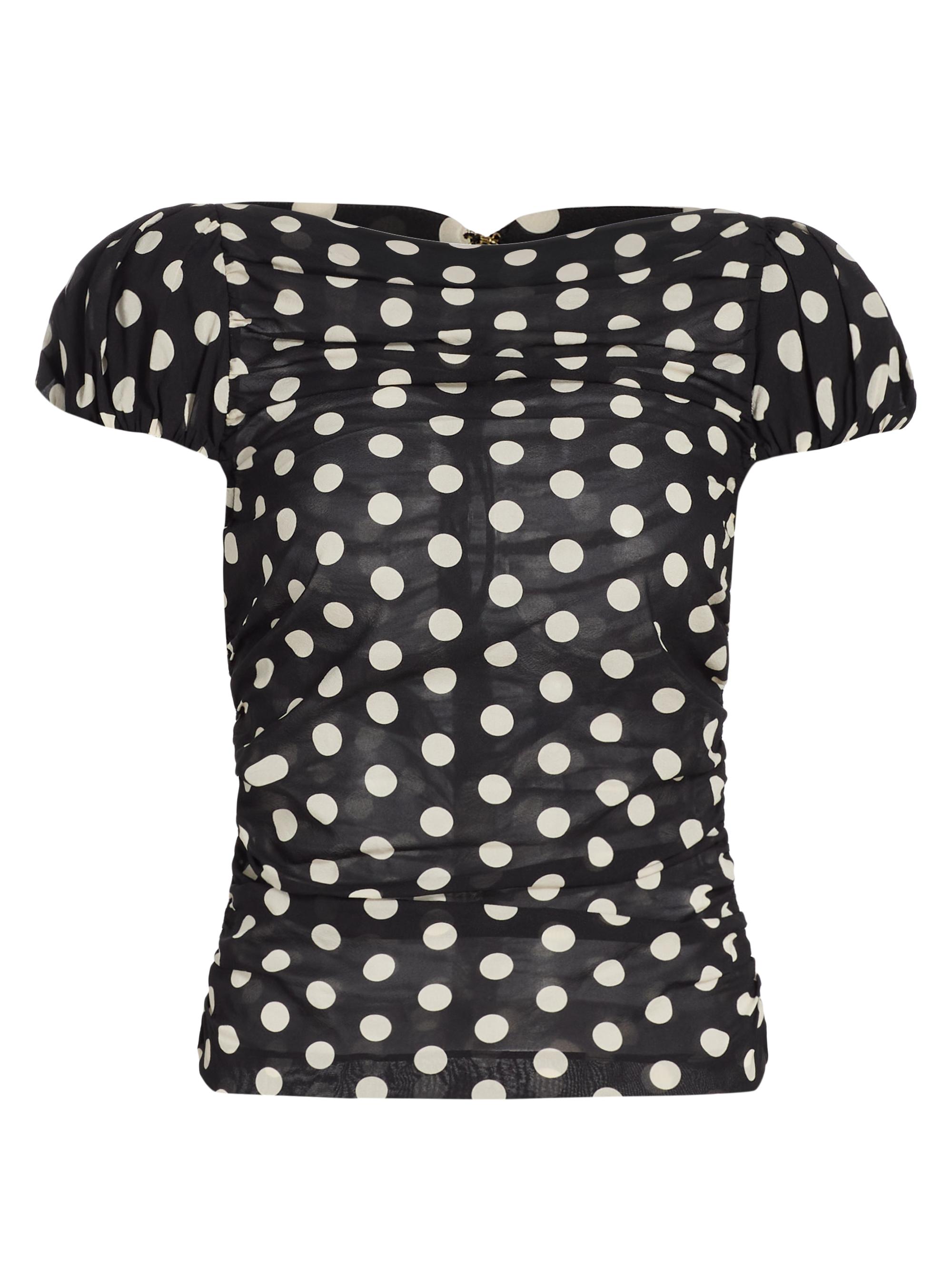 Cara Cara Women's Melissa Polka Dot Stretch-Silk Top - Joelle Dot Black