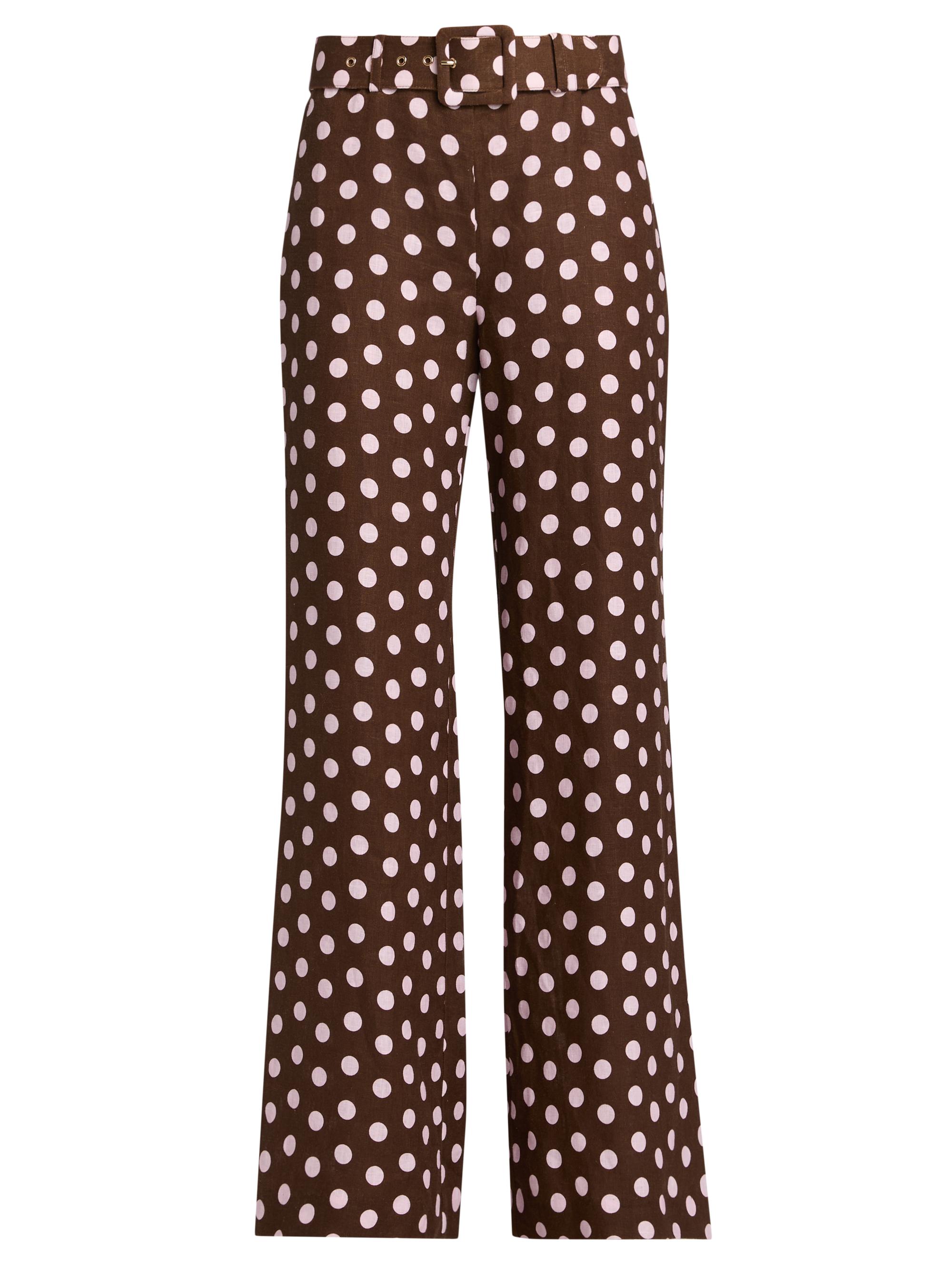 Cara Cara Women's Mayflower Polka Dot Linen Pants - Joelle Dot Brown