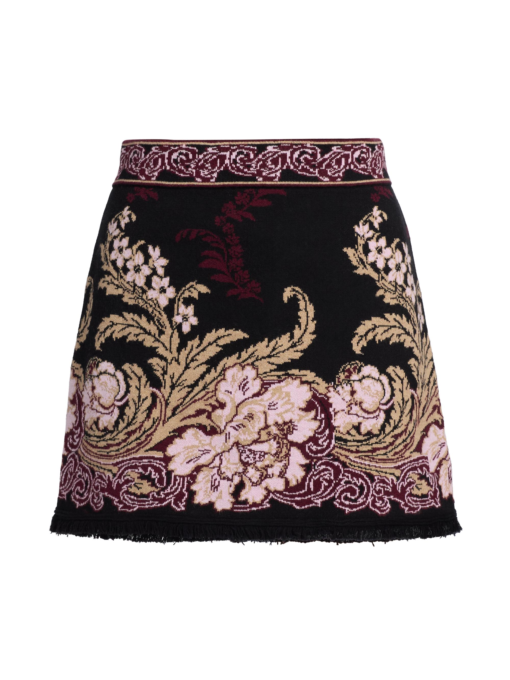 Cara Cara Women's Lindy Wool-Cotton Jacquard Miniskirt - Nouvea Black