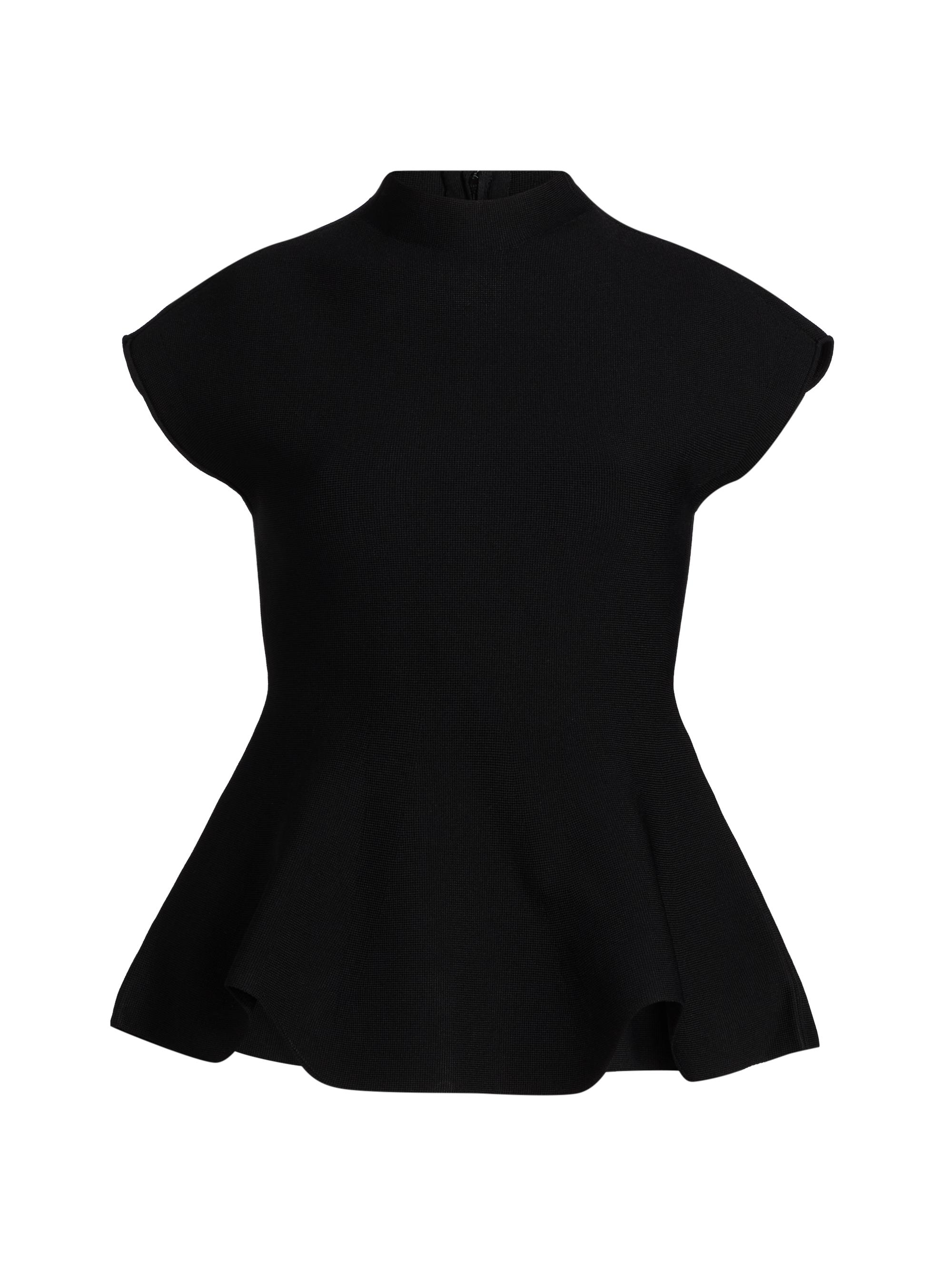 Cara Cara Women's Joanie Milano Stitch Peplum Top - Black Otoman Stitch
