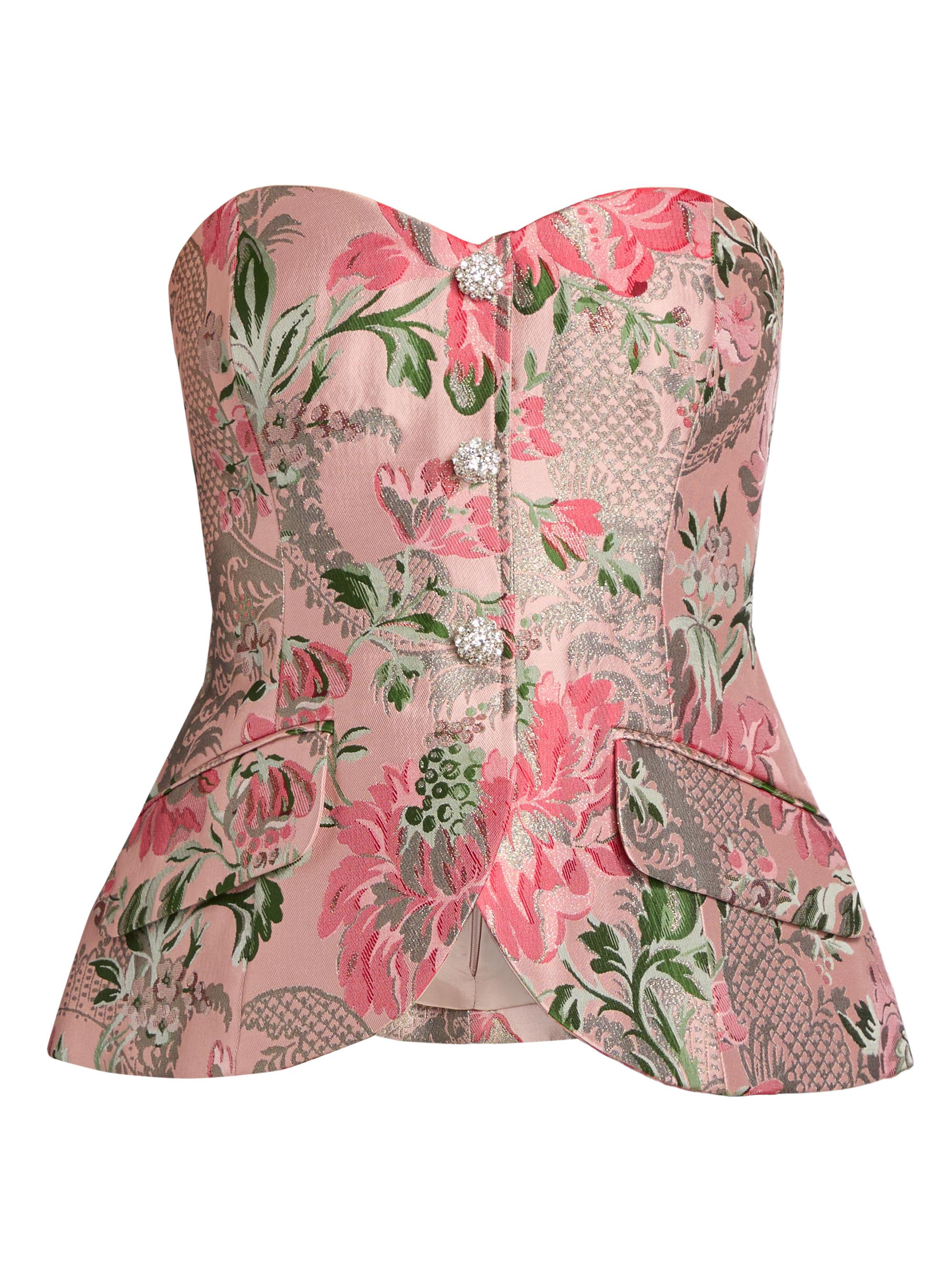 Cara Cara Women's Wes Floral Jacquard Strapless Vest - Jacquard - Women's Clothing