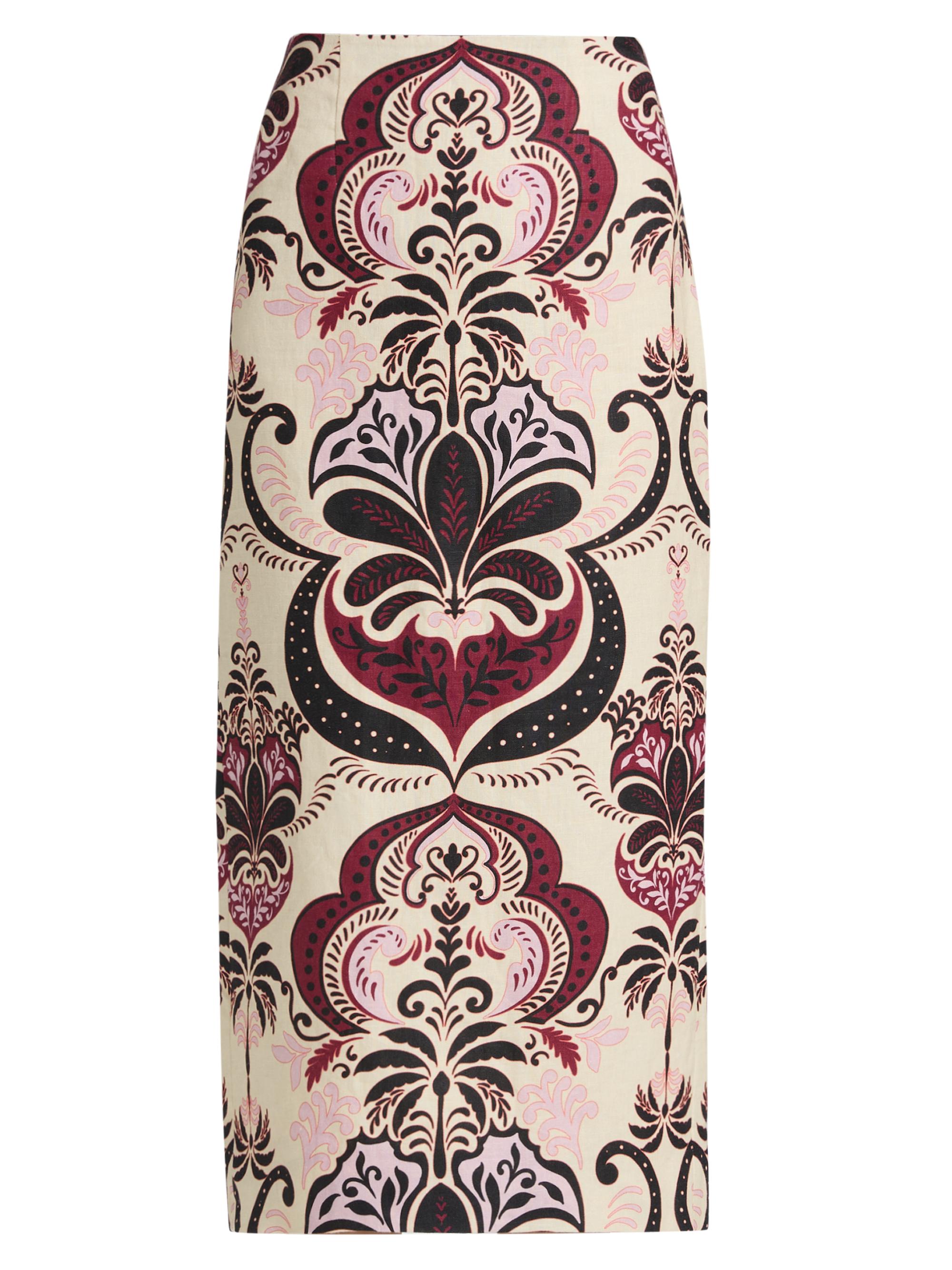 Cara Cara Women's Sienna Printed Linen Pencil Skirt - Palm Pavillion