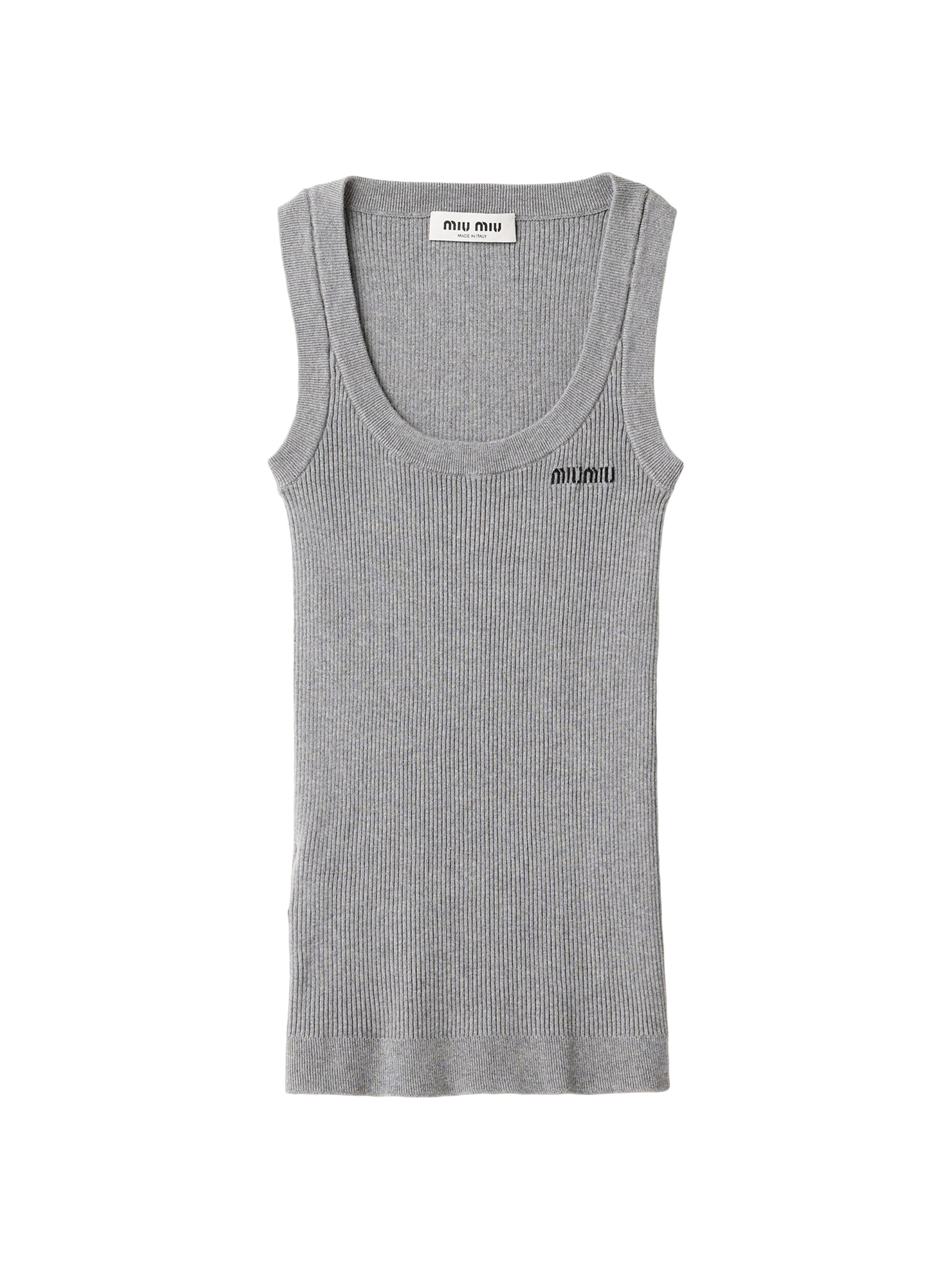 Miu Miu Ribbed Jersey Tank Top | Saks Fifth Avenue