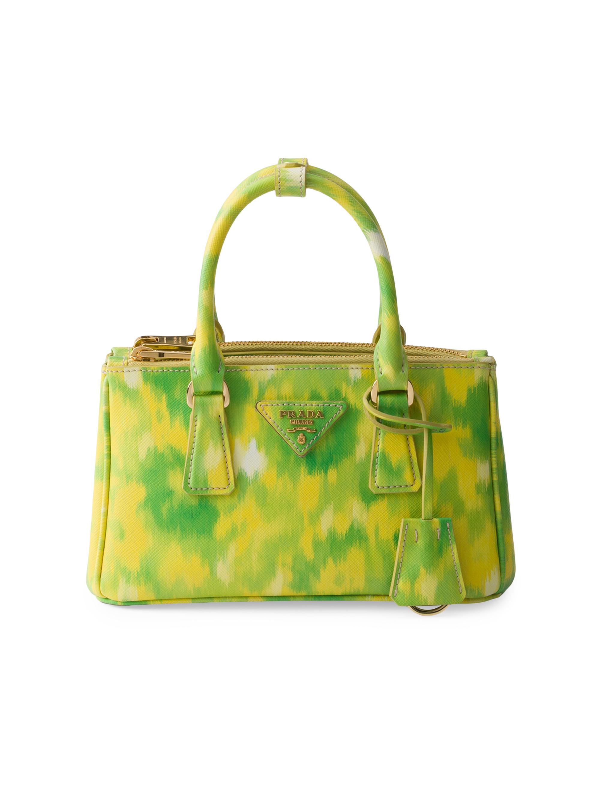 Prada Women's Galleria Mini Printed Saffiano Leather Top Handle Bag - Yellow