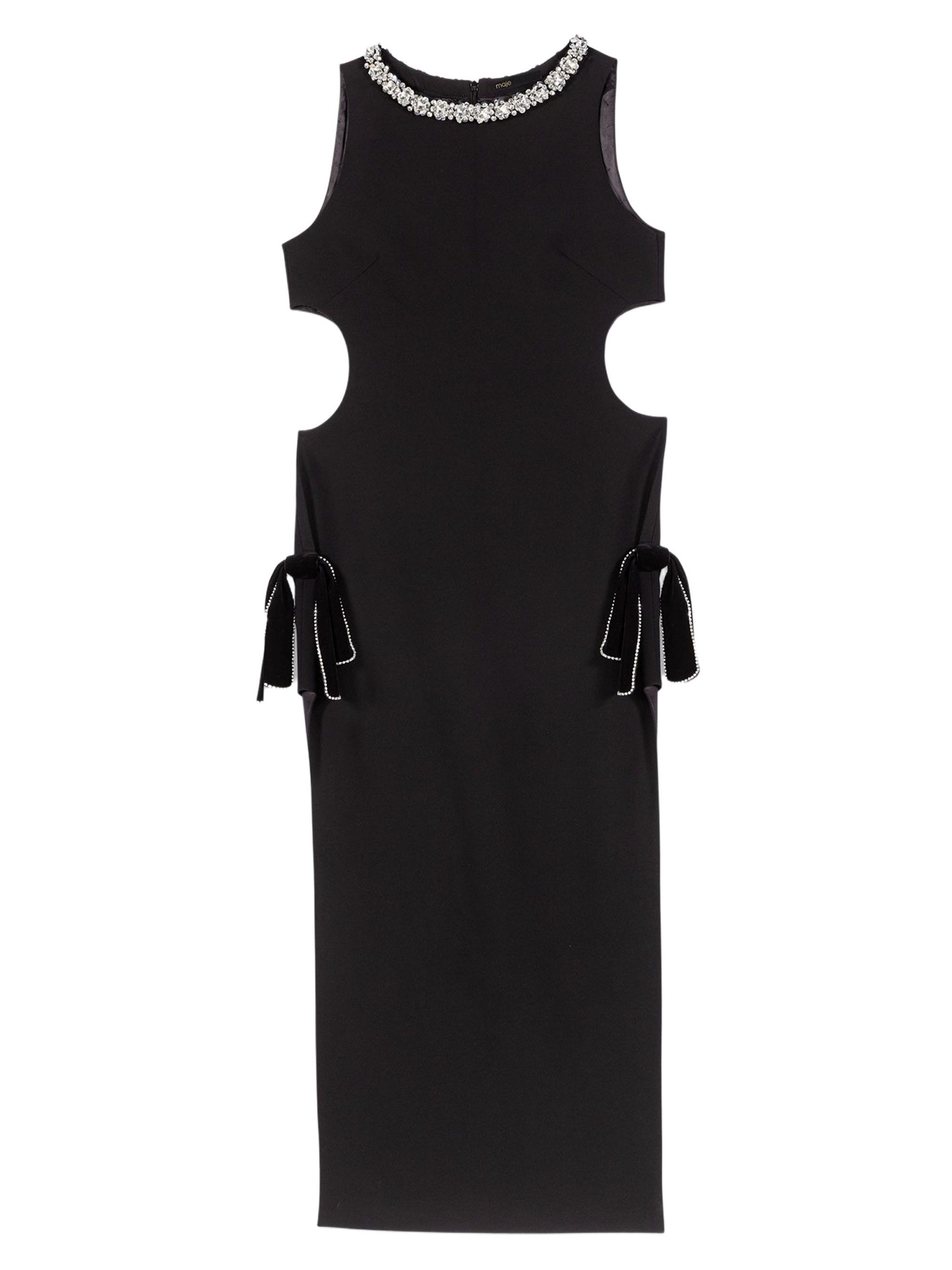 Maje Women's Jewel Collar Maxi Dress - Black