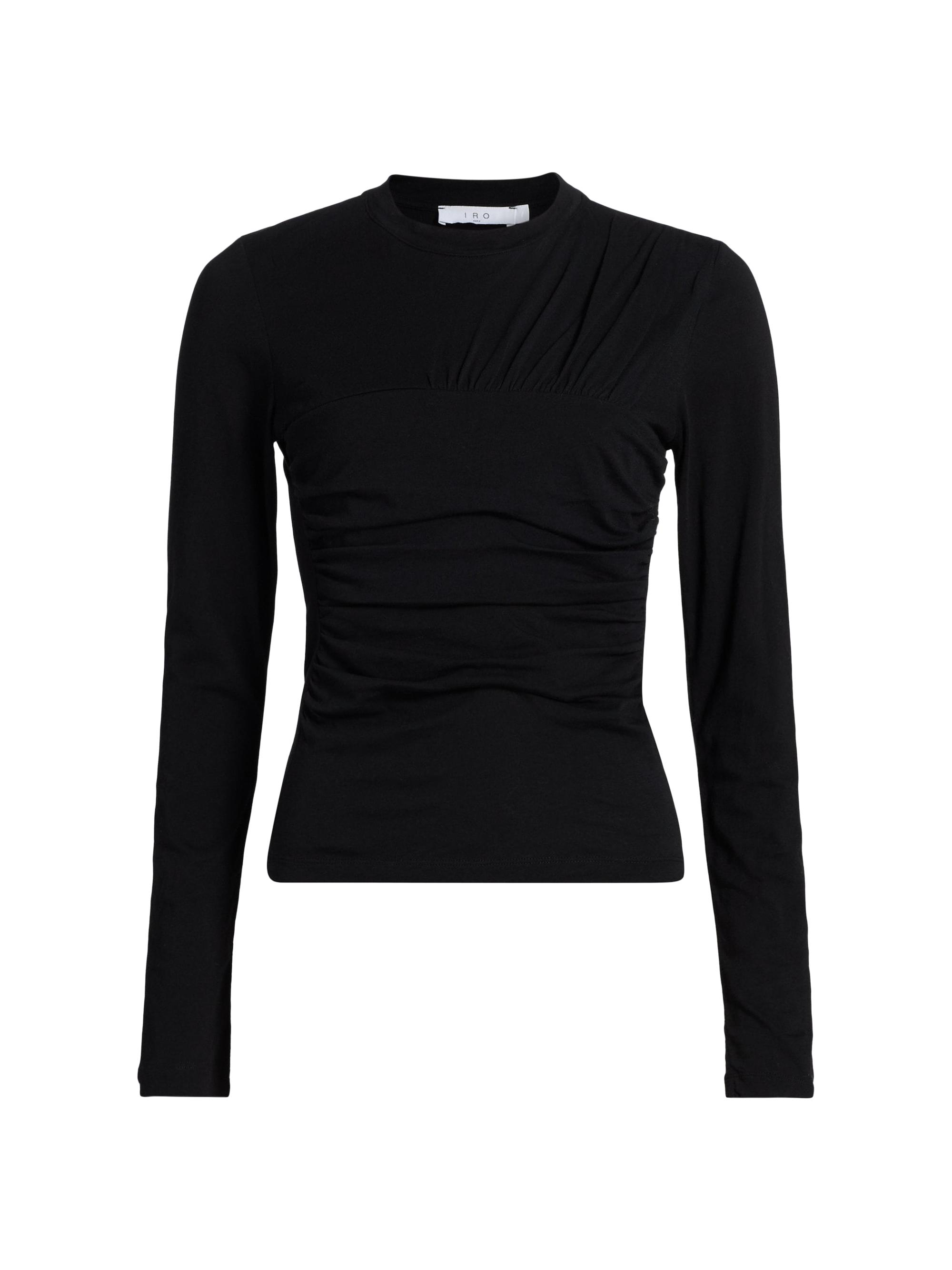 IRO Women's Carole Ruched Long Sleeve Top - Black