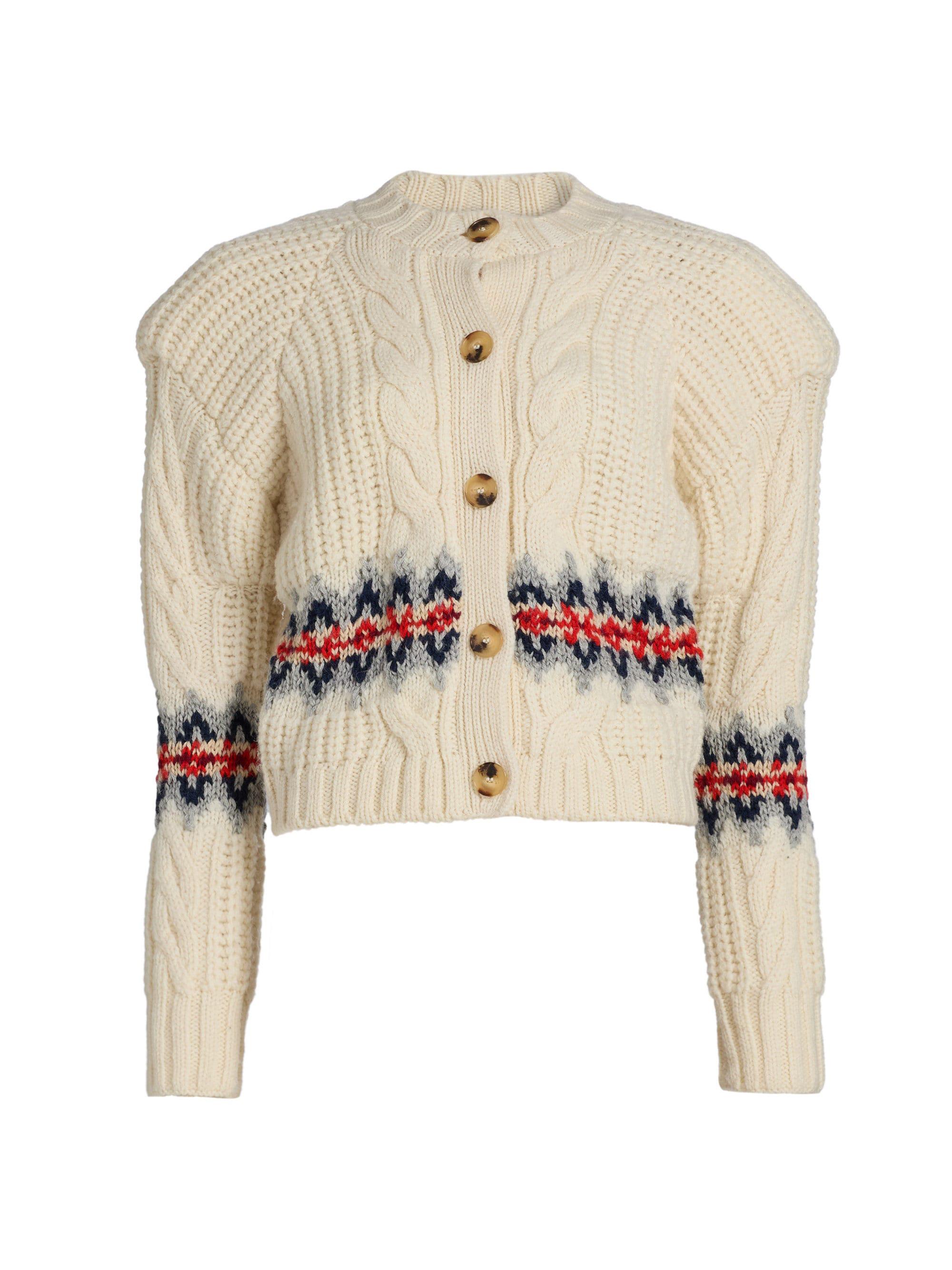 IRO Women's Garik FairIsle Button Up Sweater - Ecru