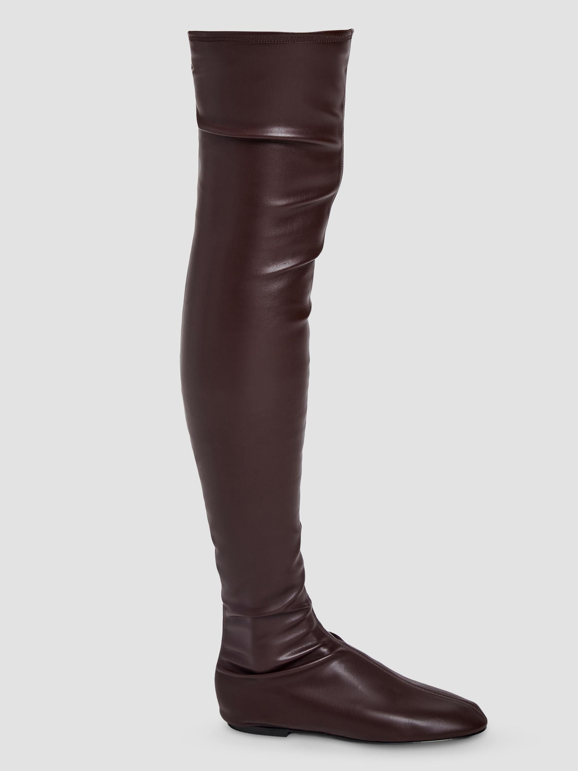 Proenza Schouler Women's Tee Faux Leather Over-The-Knee Boots - Mahogany | Thumbnail 4