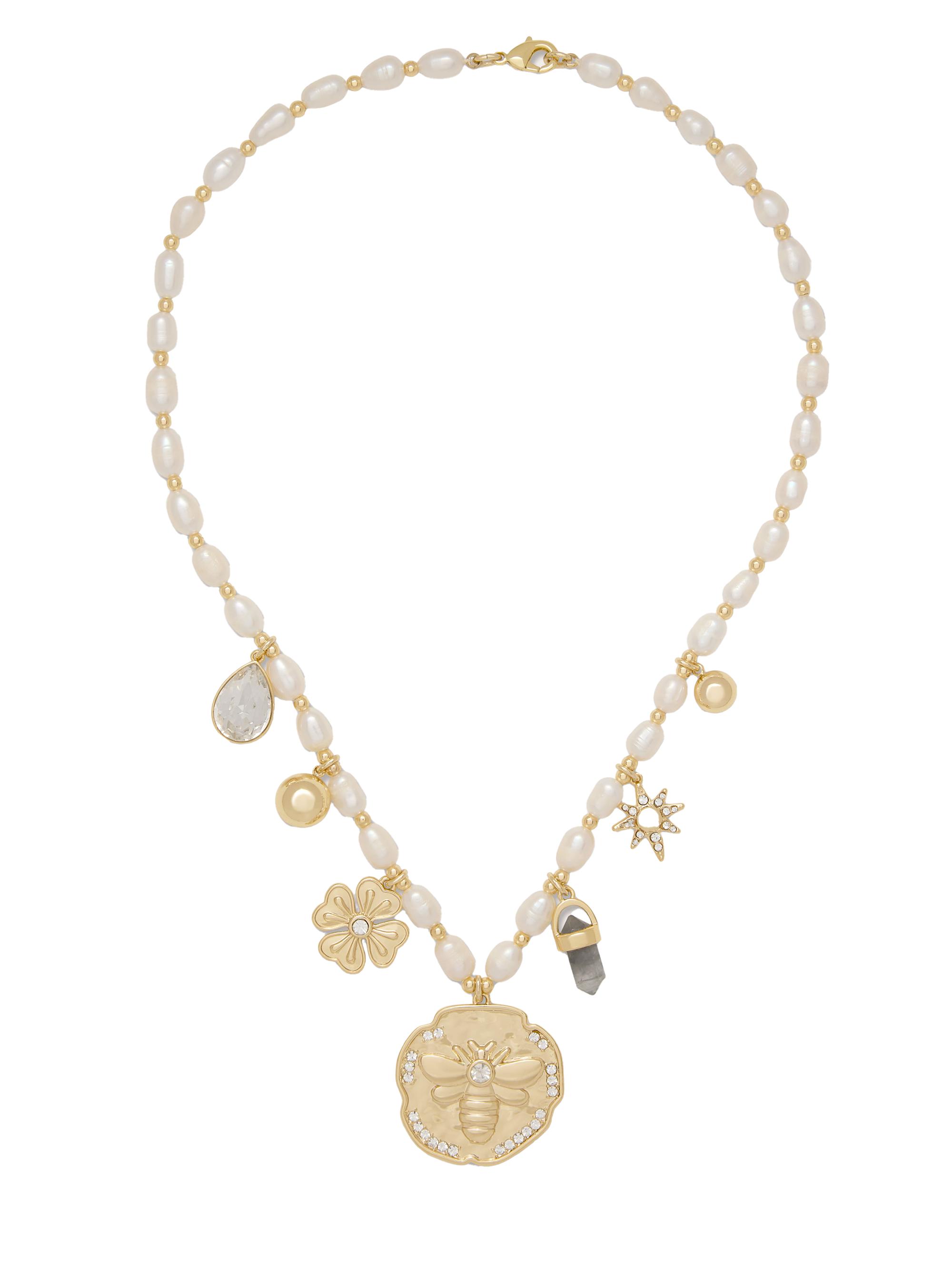 Ramy Brook Women's Stone Charm Lia Goldtone, Semi-Precious Stone & Cubic Zirconia Necklace - Gold