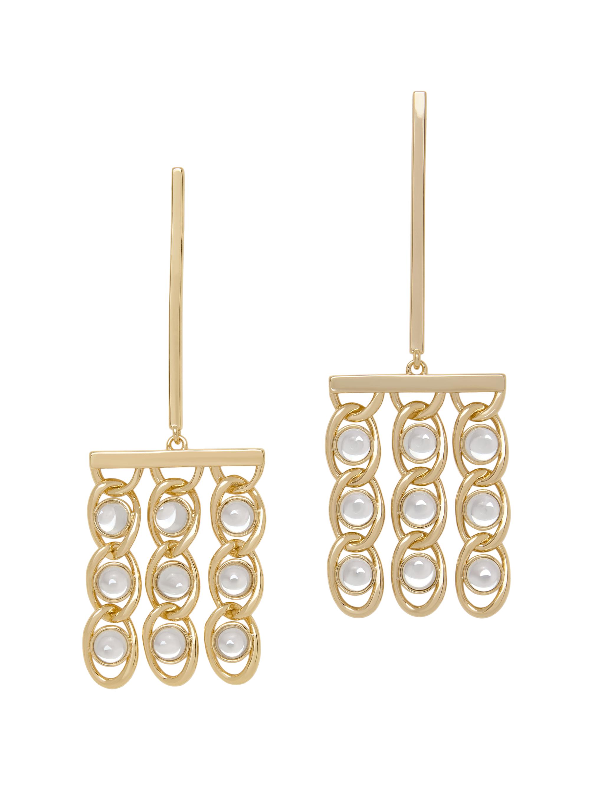 Ramy Brook Women's Glass Chain Dominika Goldtone & Glass Stone Earrings - Gold