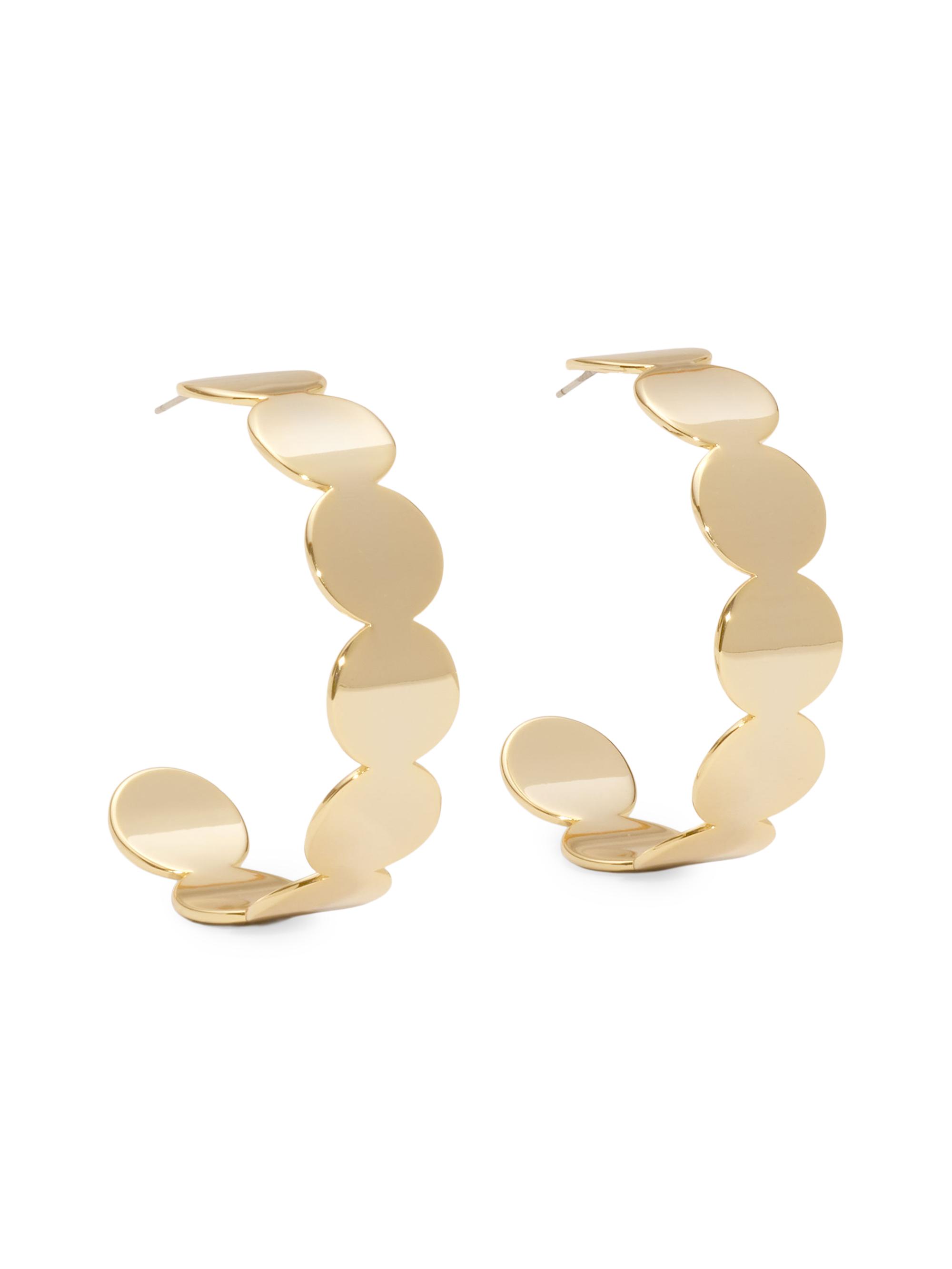 Ramy Brook Women's Sparkle Dot Ravi Goldtone Hoops - Gold