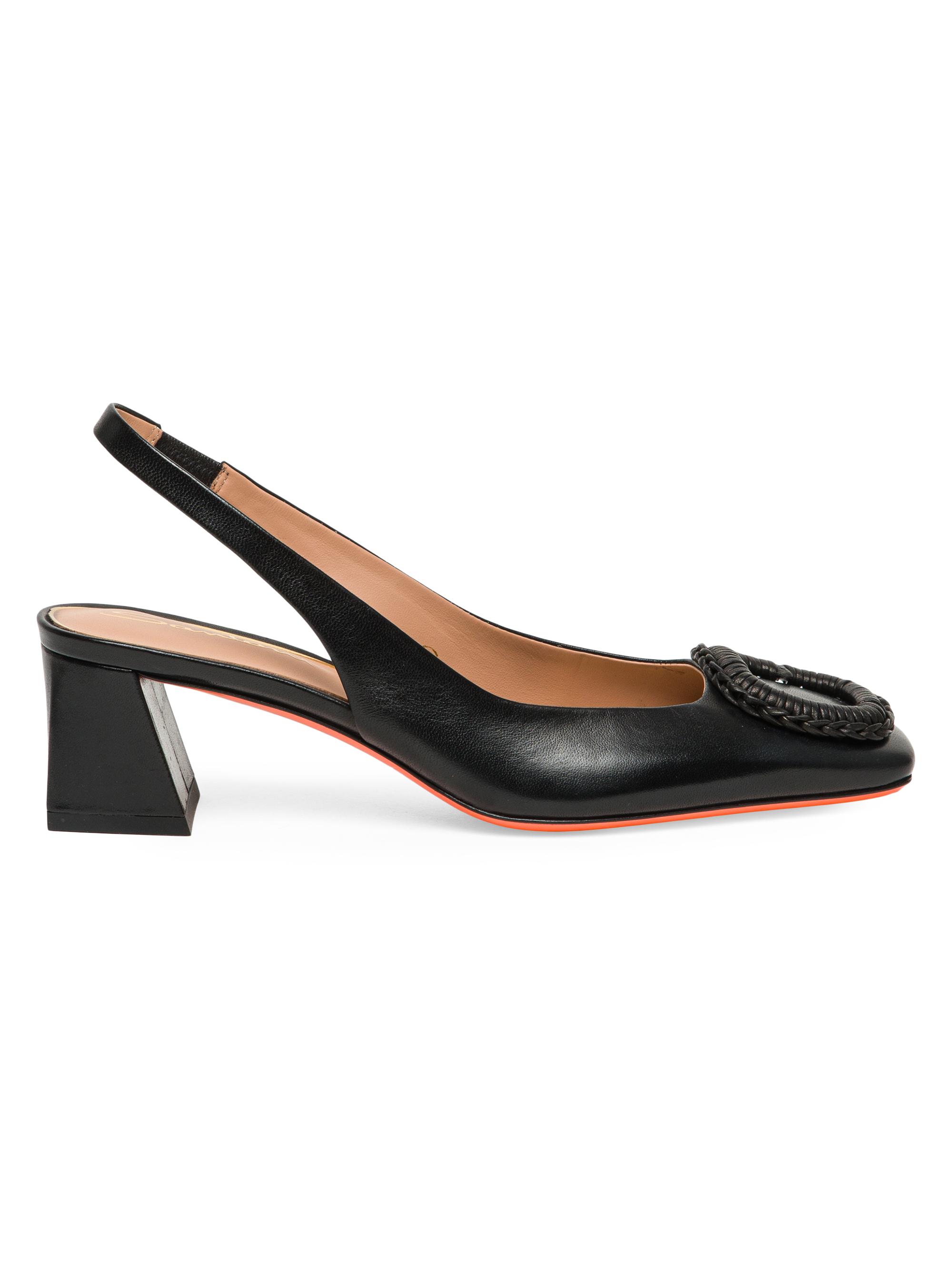 Santoni Women's Corolle Leather Slingback Pumps - Black