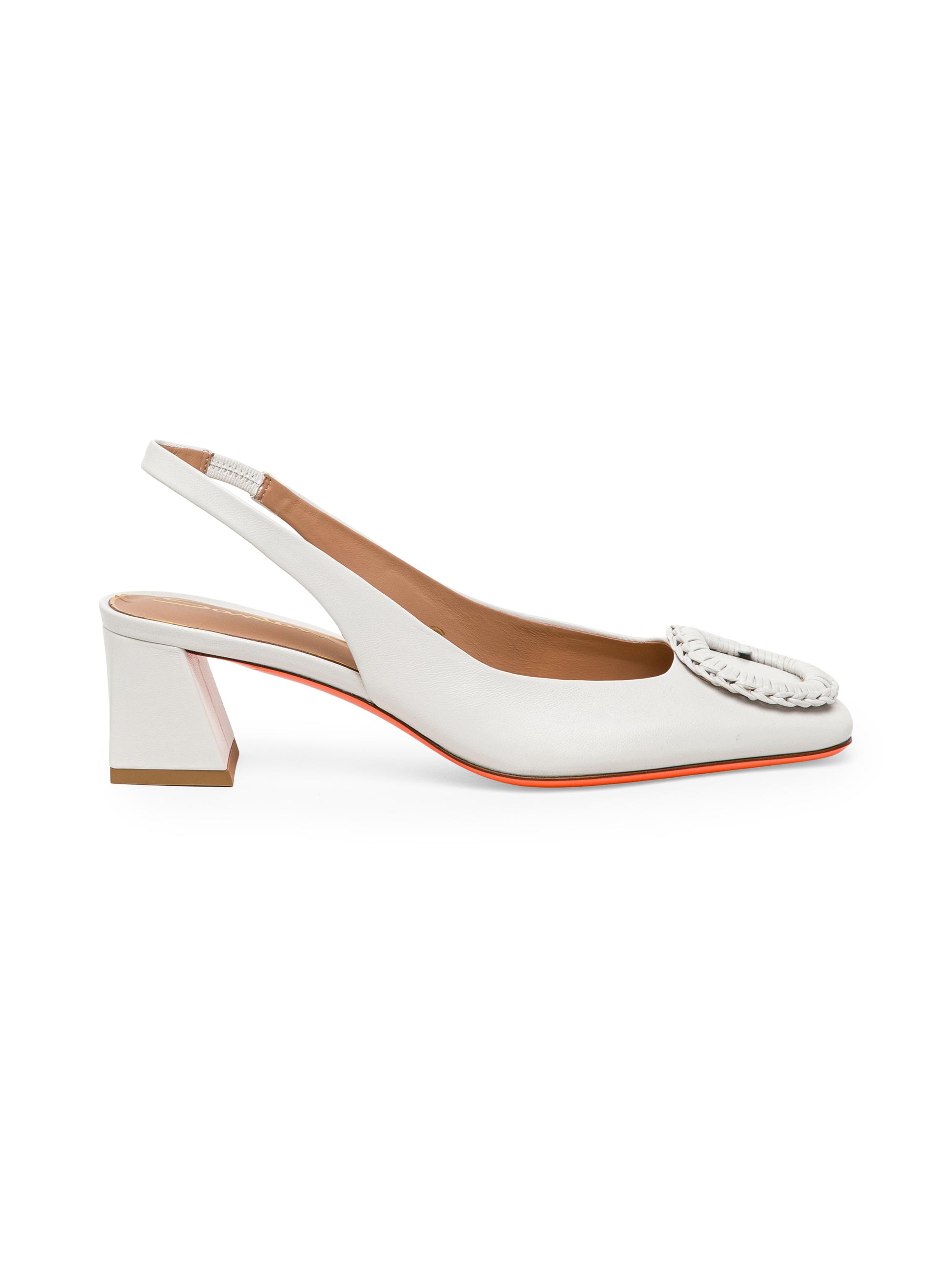 Santoni Women's Corolle Leather Slingback Pumps - White