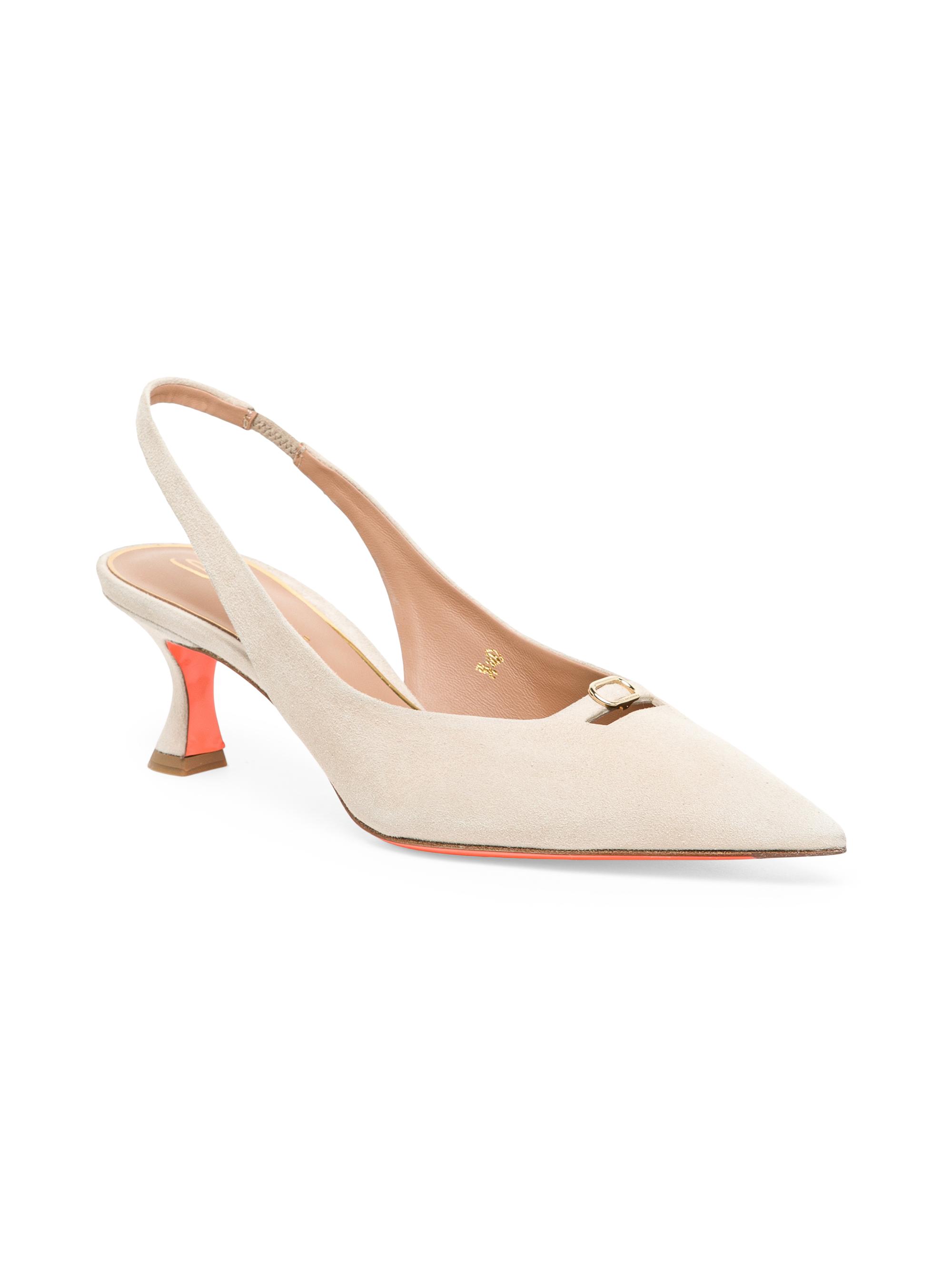 Santoni Women's Sabine Suede Slingback Pumps - Beige