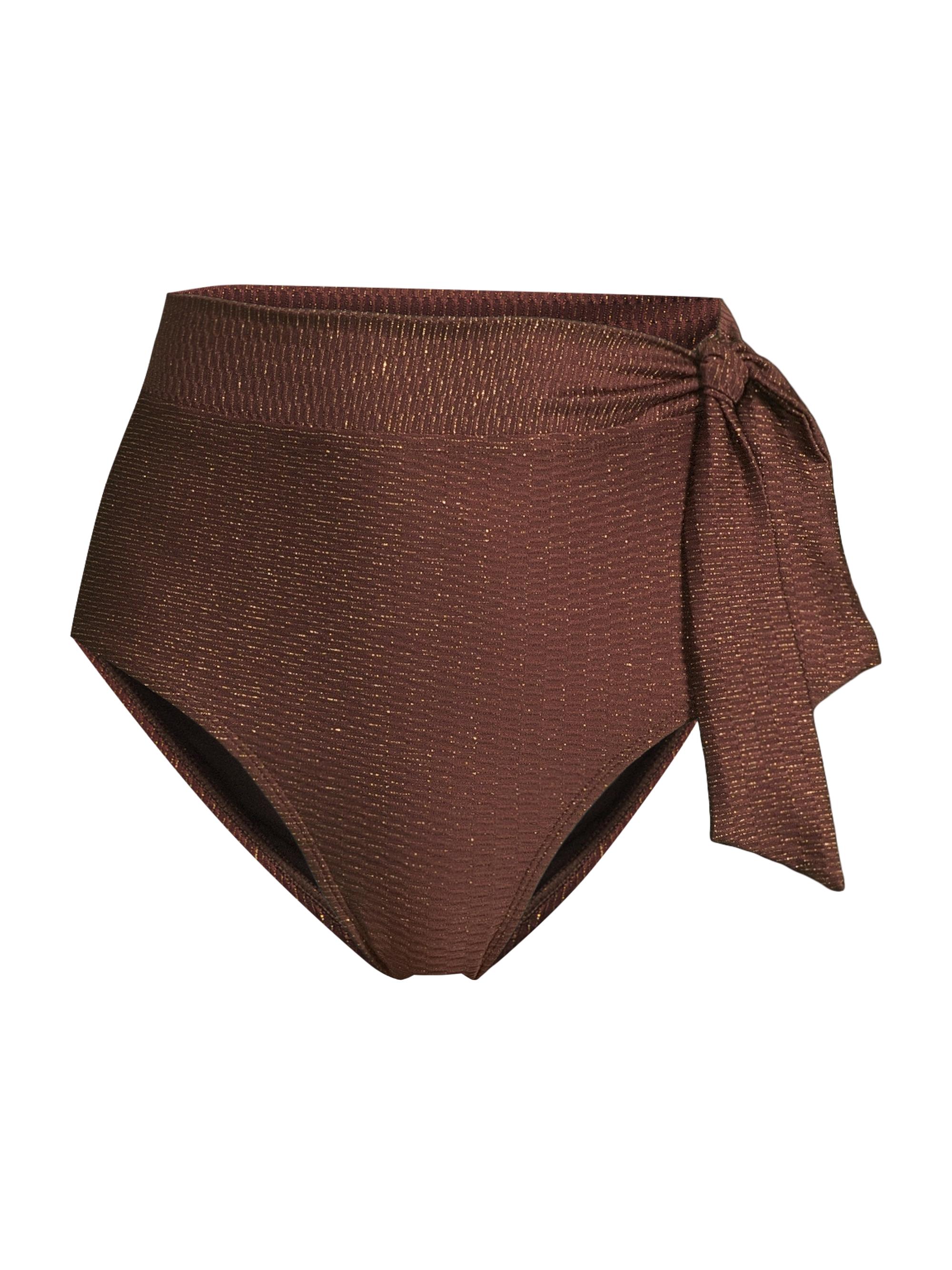 Change of Scenery Women's Side-Tie Bikini Bottom - Cacao Gold Metallic