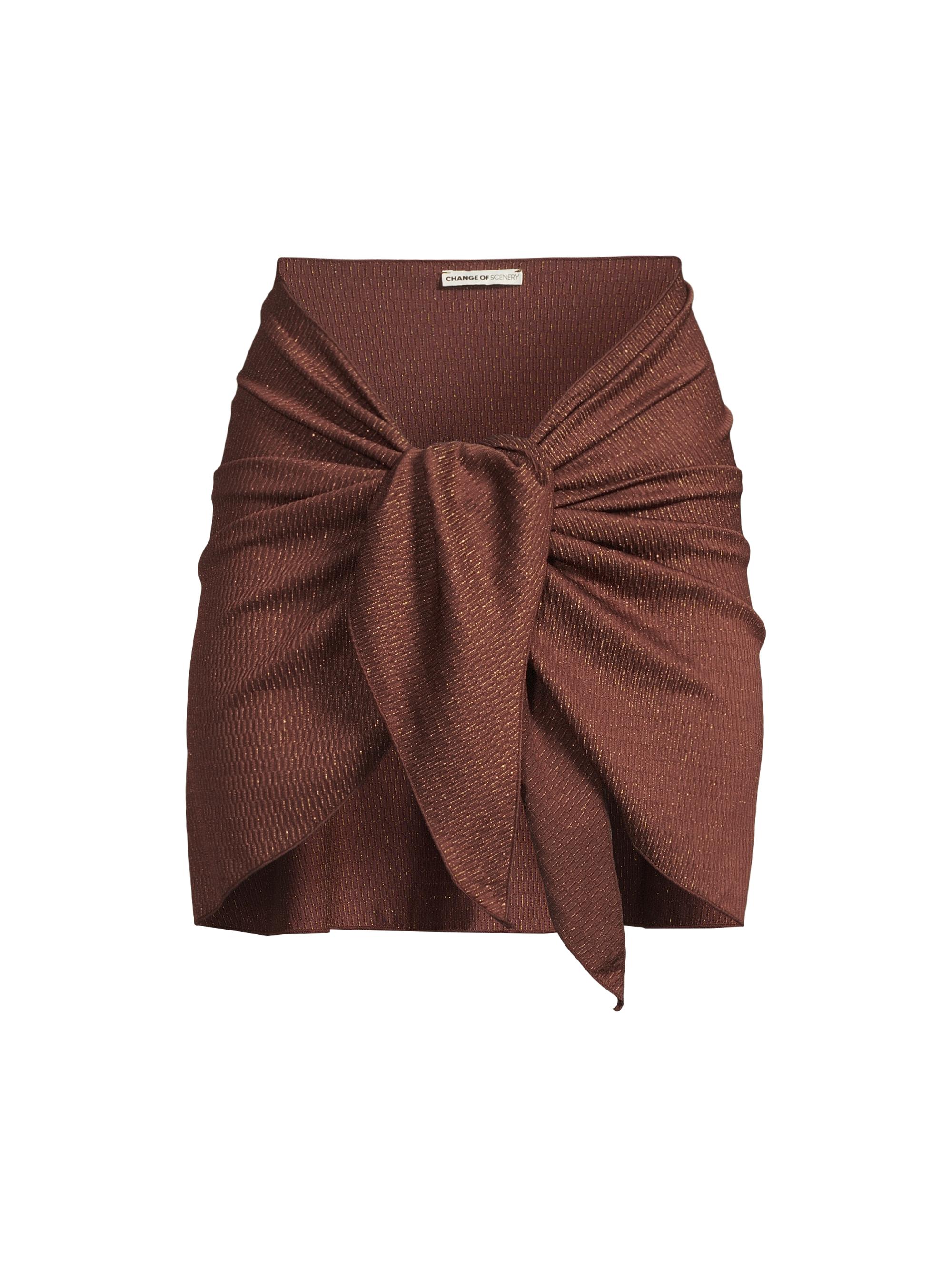 Change of Scenery Women's Liv Metallic Mini-Sarong - Cacao Gold Metallic