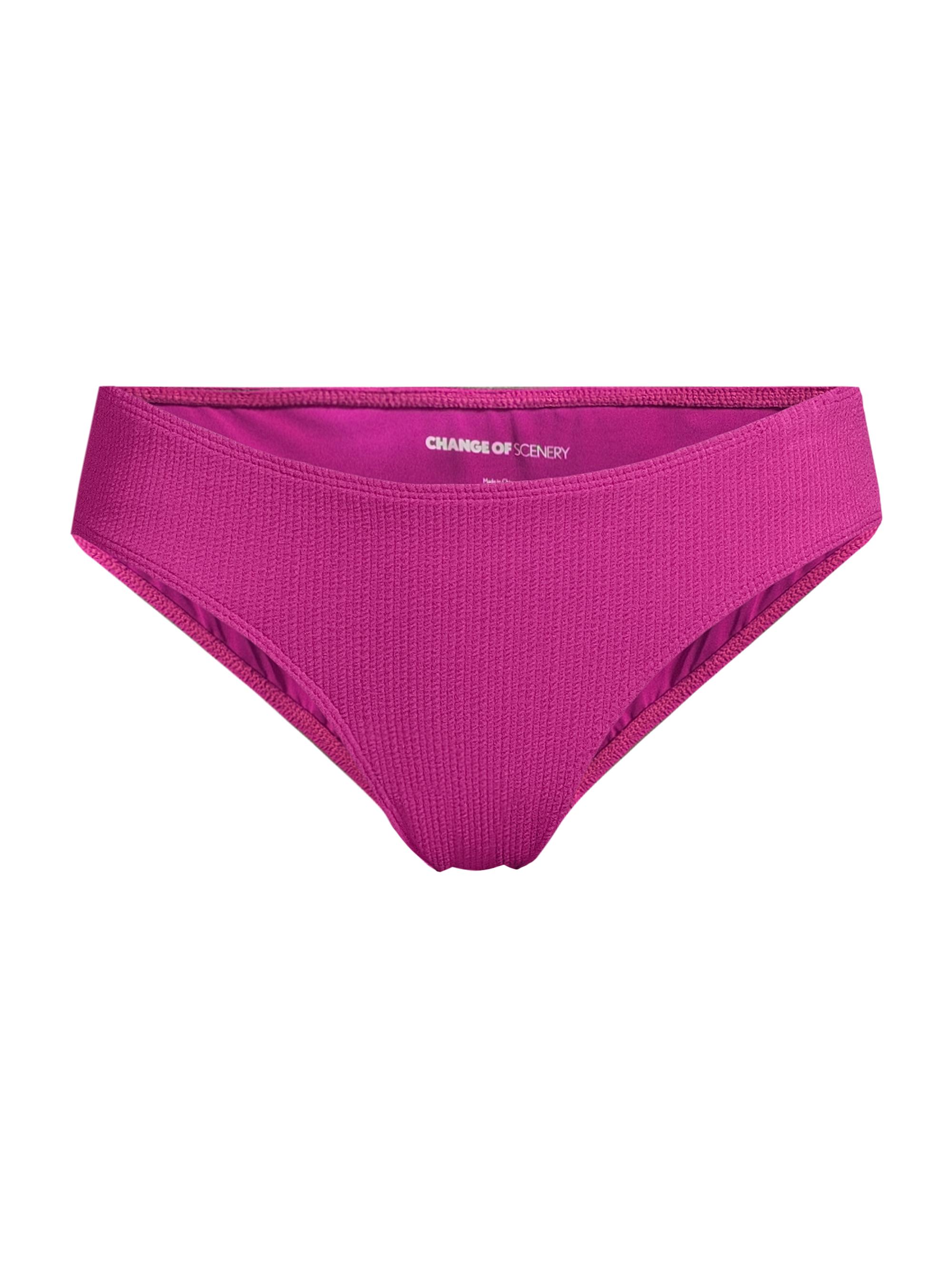 Change of Scenery Women's Mid-Rise Bikini Bottom - Plum Texture