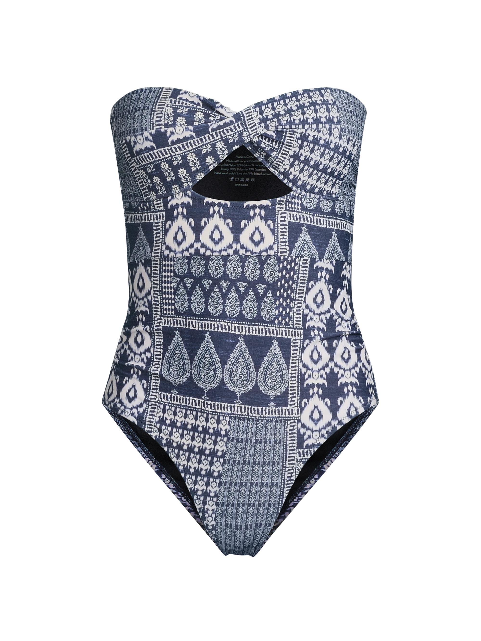 Change of Scenery Women's Ella Printed One-Piece Swimsuit - Tivara Patchwork