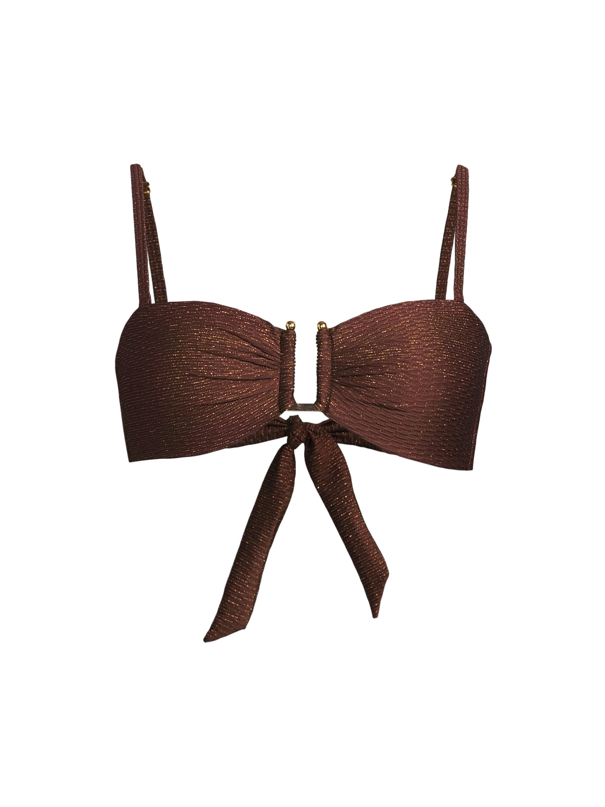 Change of Scenery Women's Gina Metallic Bikini Top - Cacao Gold Metallic