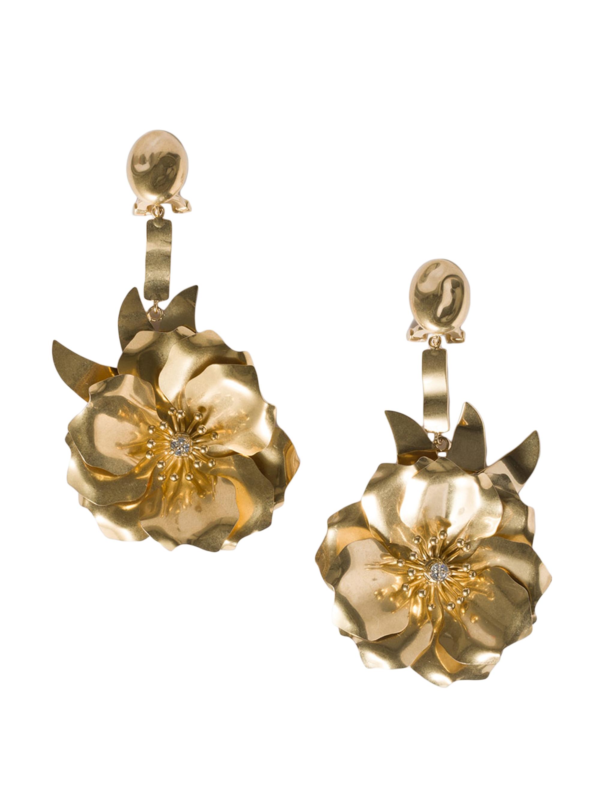Miu Miu Women's Metal Earrings with Crystals - Gold