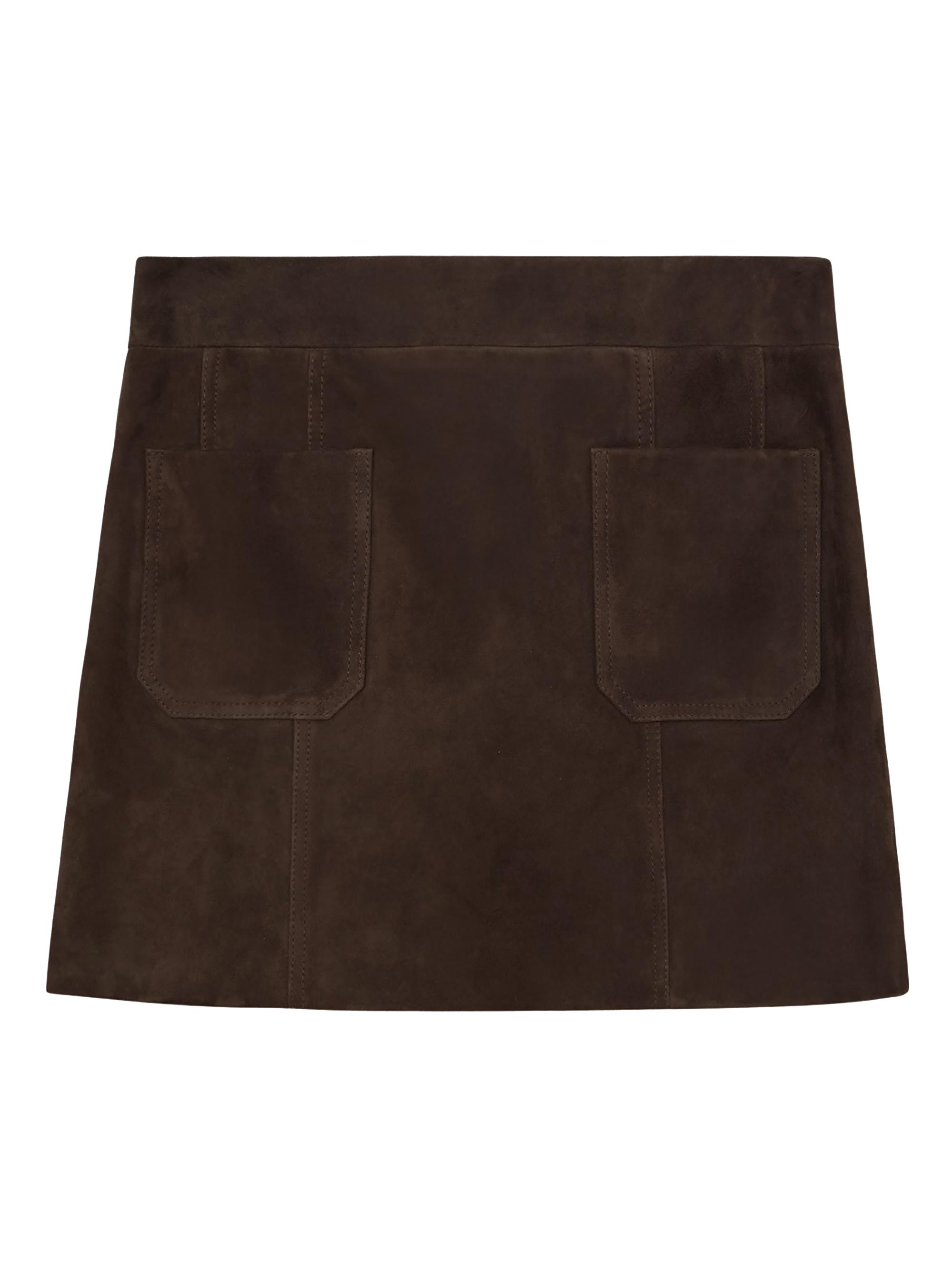 Reiss Women's Vida Suede Miniskirt - Chocolate Brown